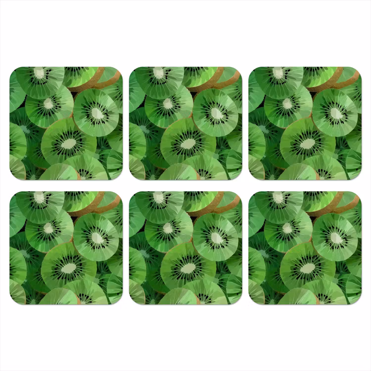Kiwi - Groen - Pitten onderzetter kurk middel -3d