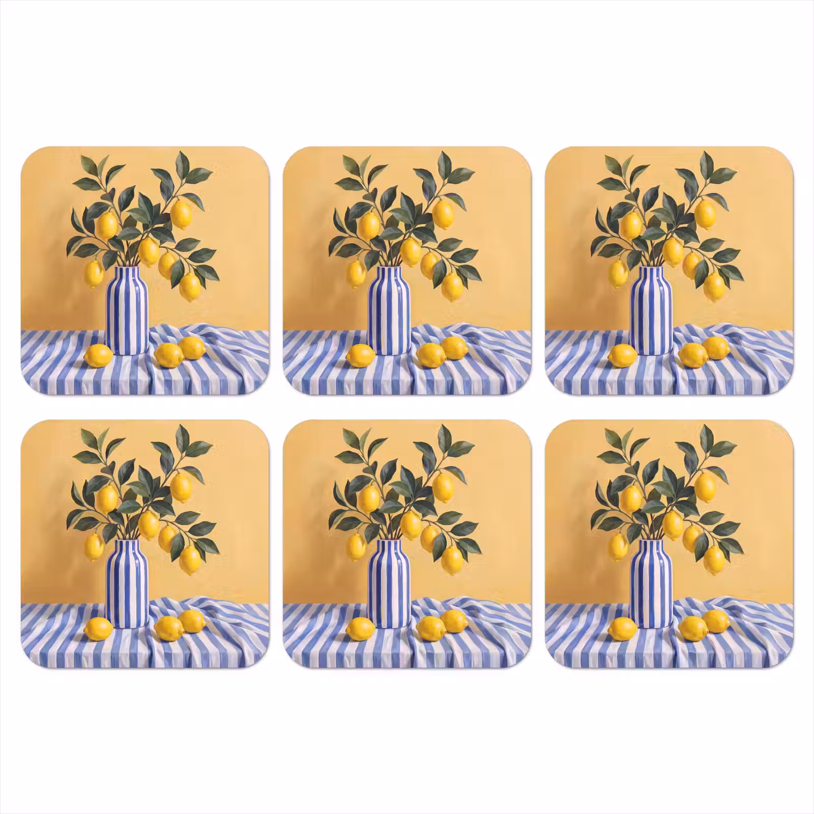 Coaster - Lemon - Still Life - Modern - Citroen - Stilleven - Modern onderzetter kurk middel