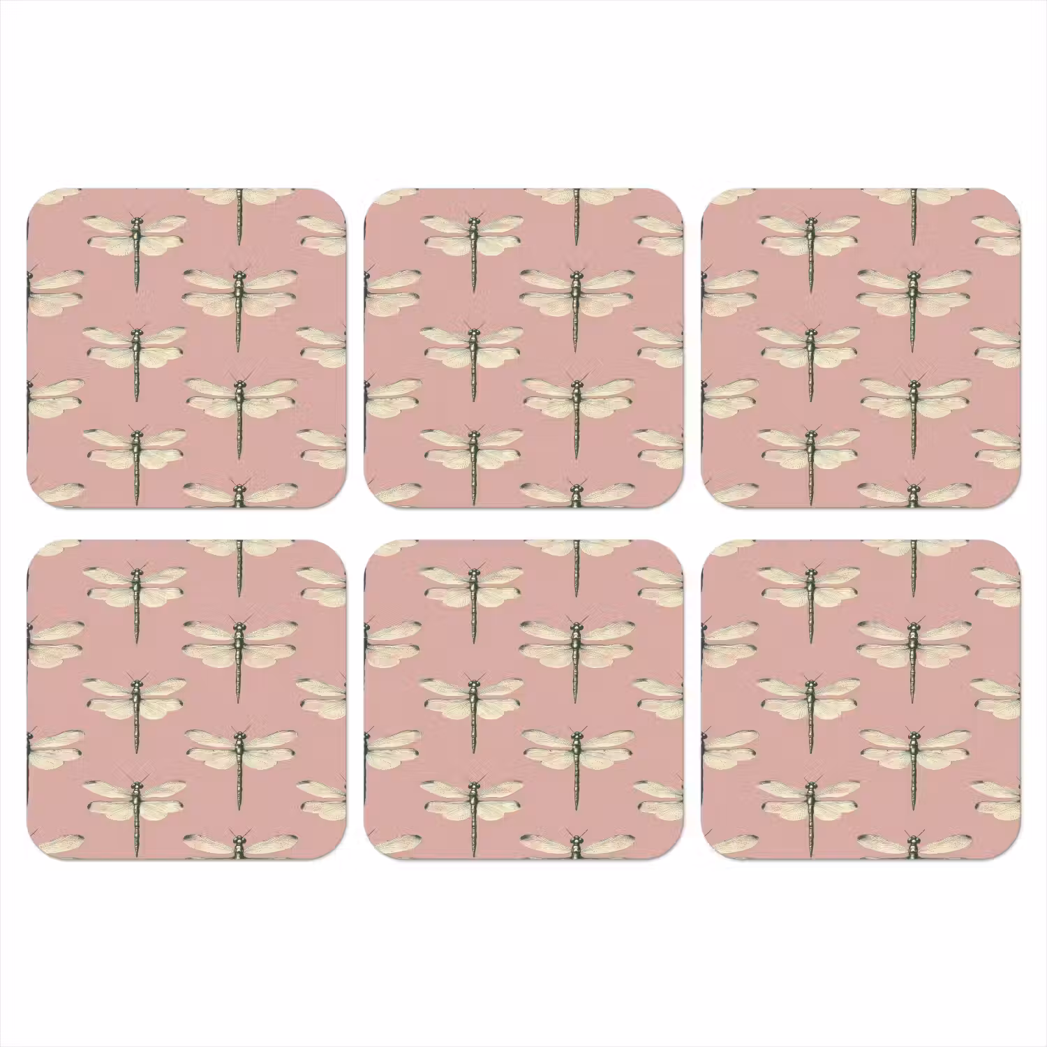 Lillibellen - Patroon - Roze onderzetter kurk middel 366 -3d