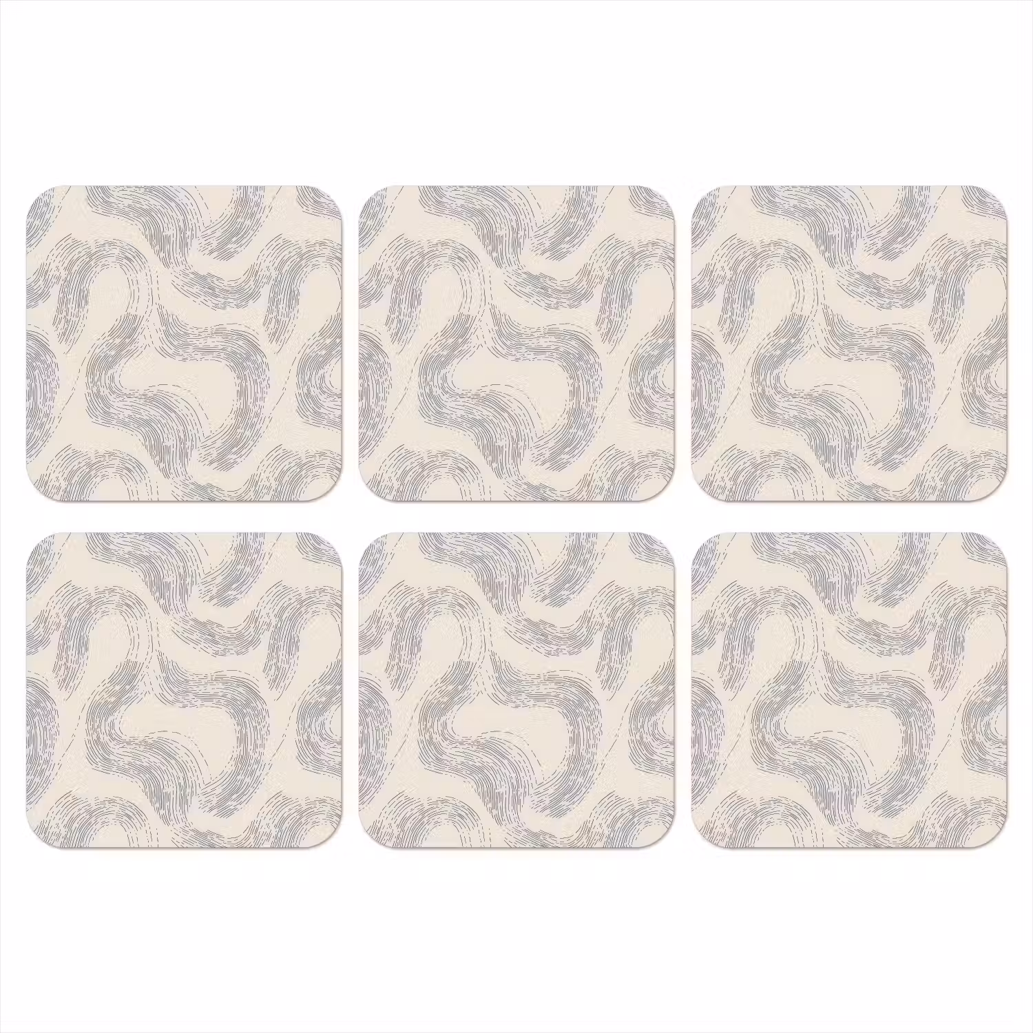 Lijnen - Patroon - Beige - Minimalistisch onderzetter kurk middel 366 -3d