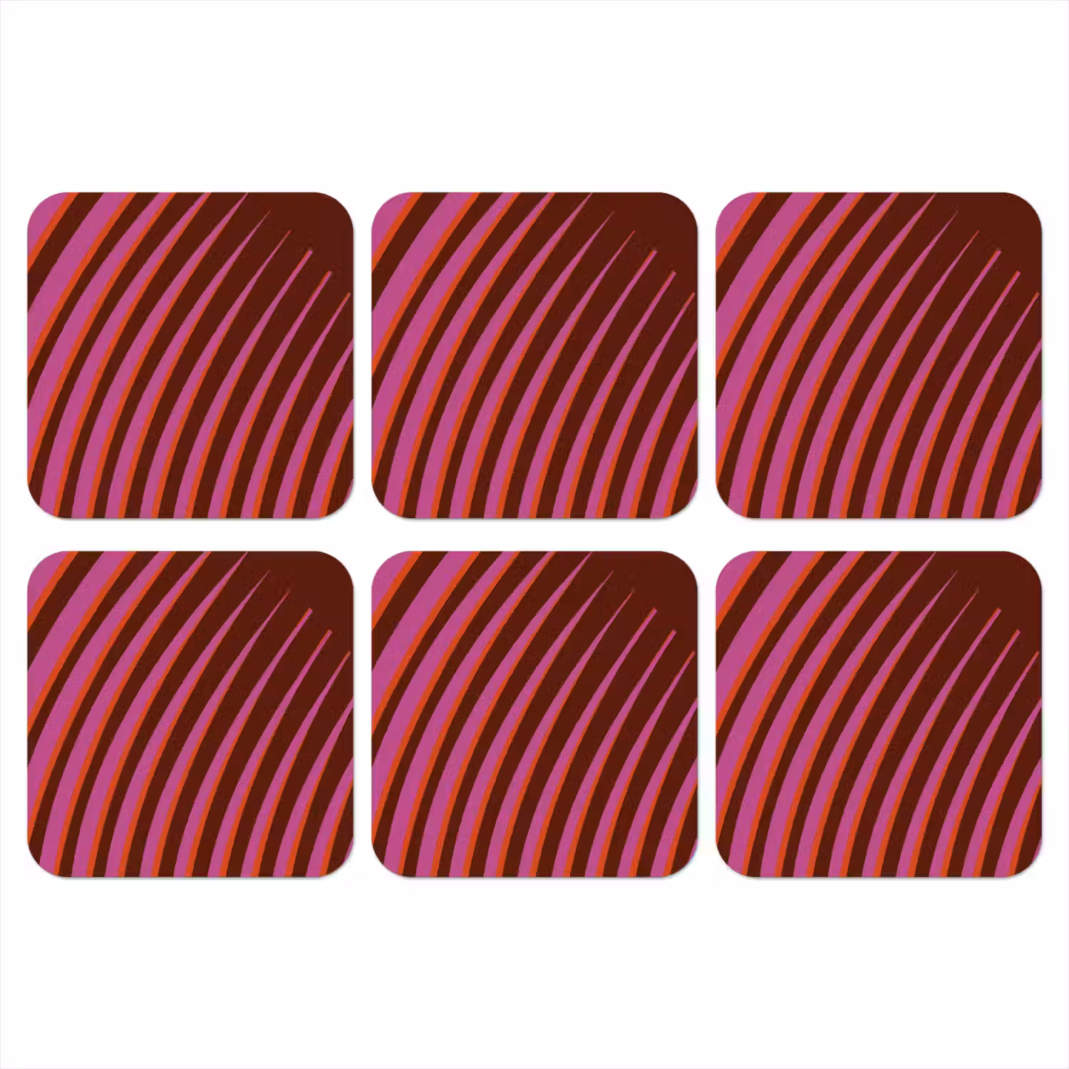 Lijnen - Rood - Beweging onderzetter kurk middel -3d