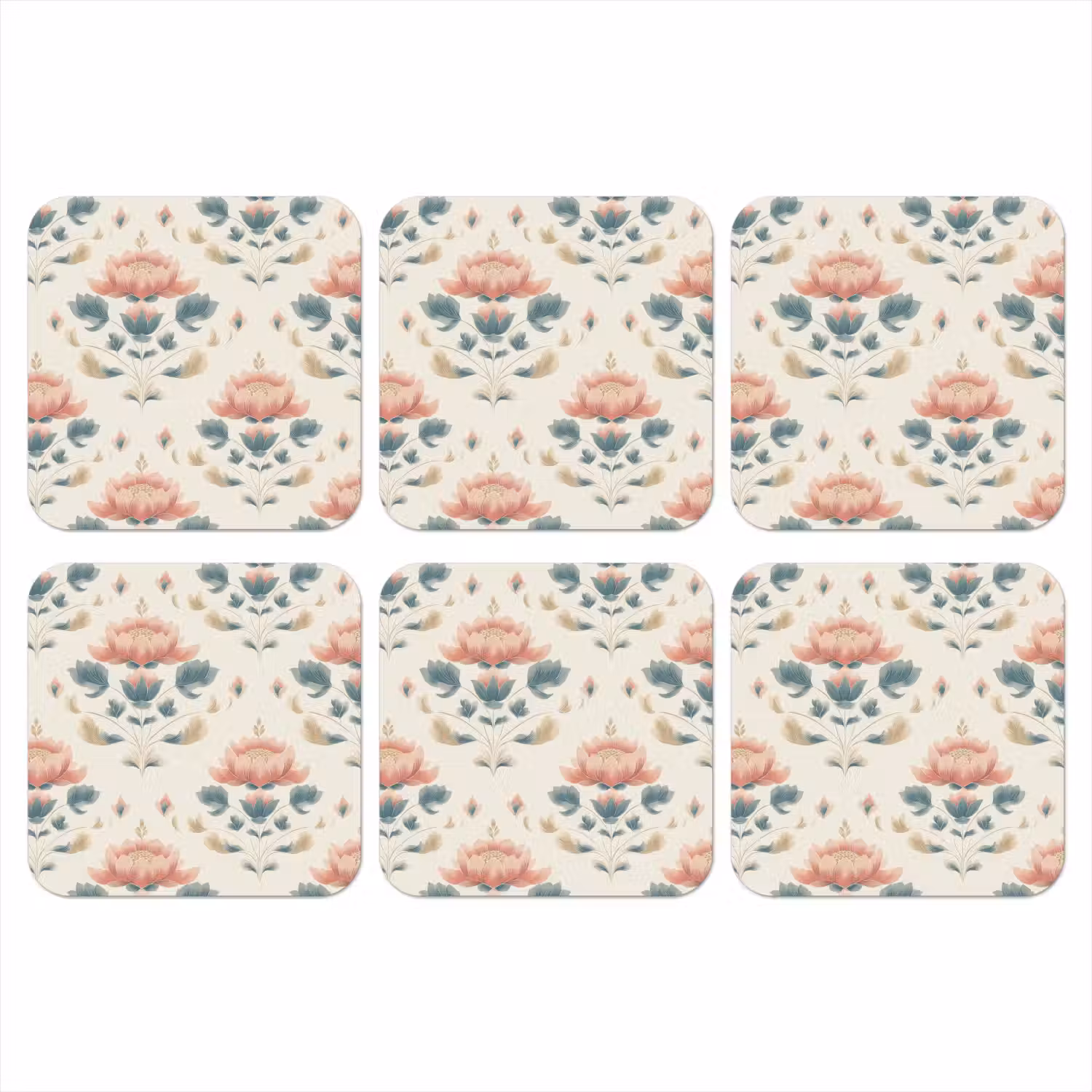 Lotus - Bloemen - Roze onderzetter kurk middel 366 -3d