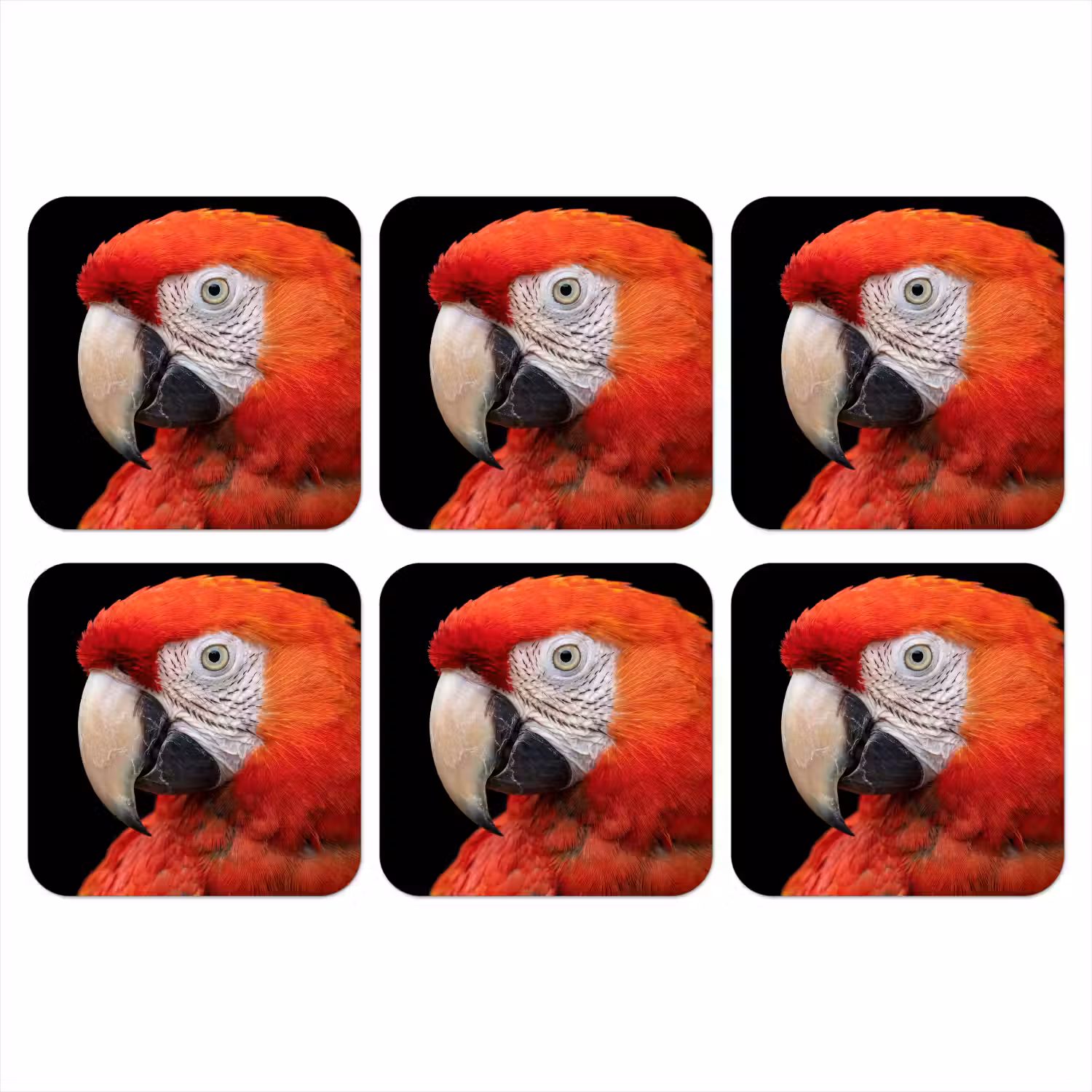 Ara - Portret - Rood onderzetter kurk middel -3d