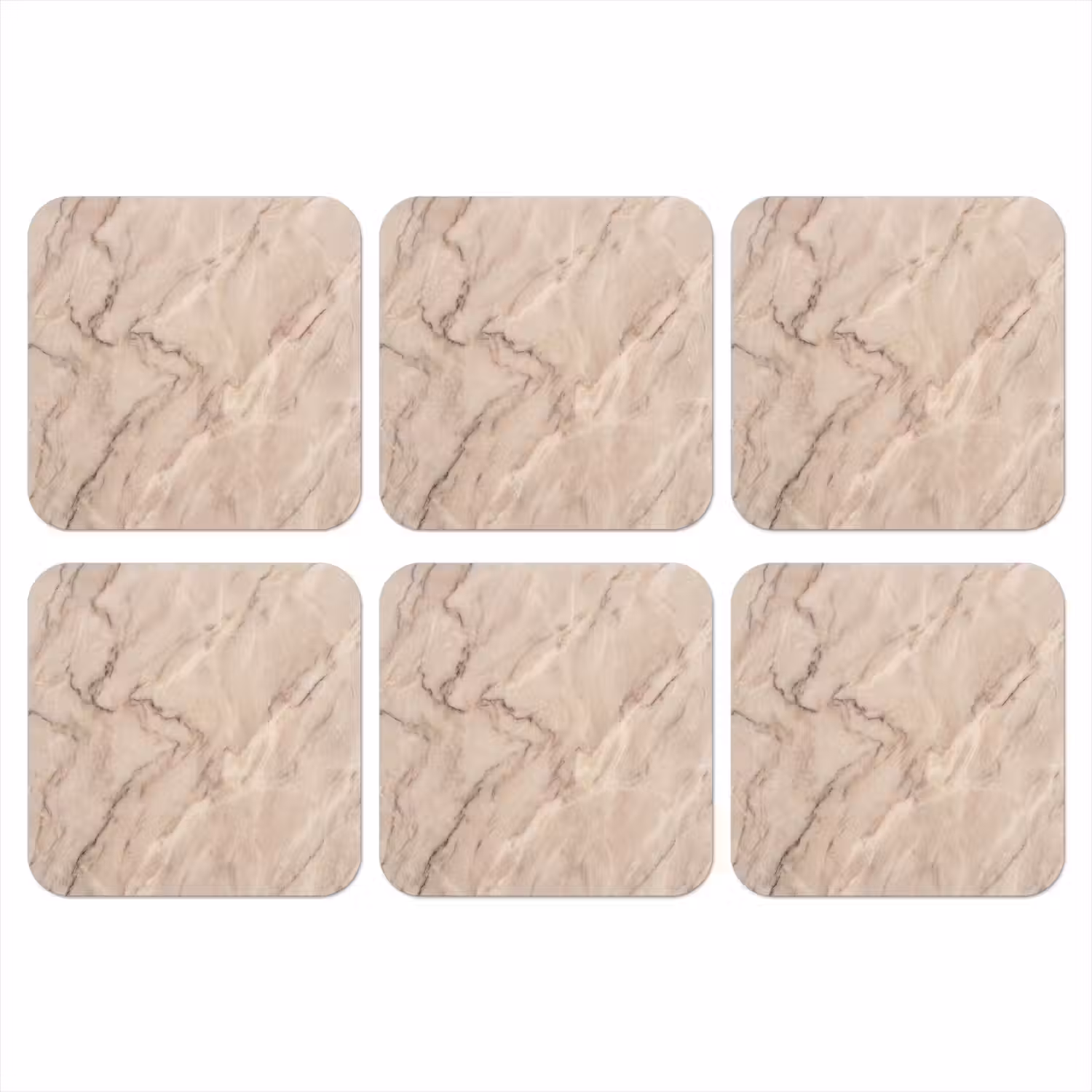 Marmer - Patroon - Abstract - Modern - Beige onderzetter kurk middel -3d