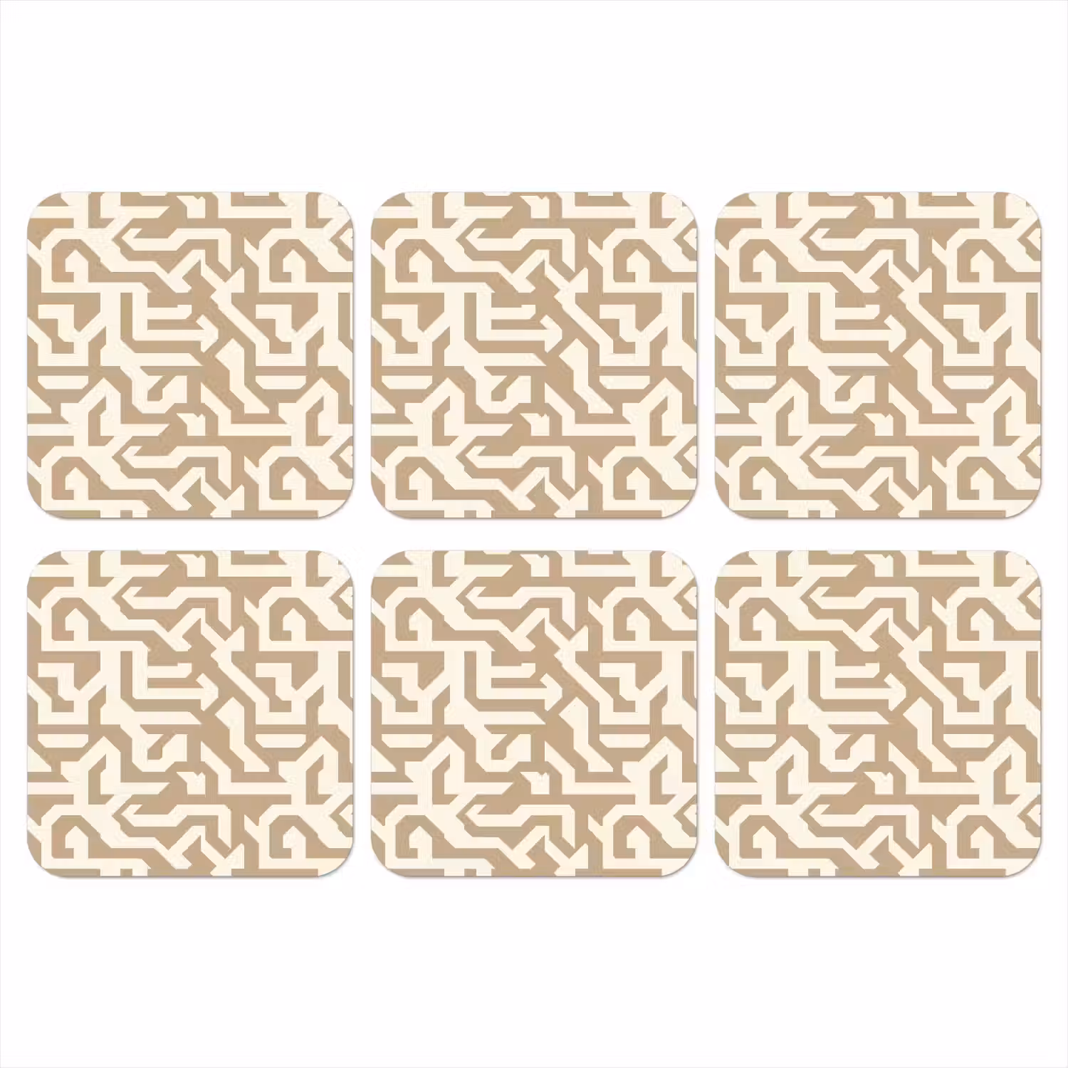 Modern - Abstract - Beige onderzetter kurk middel 366 -3d