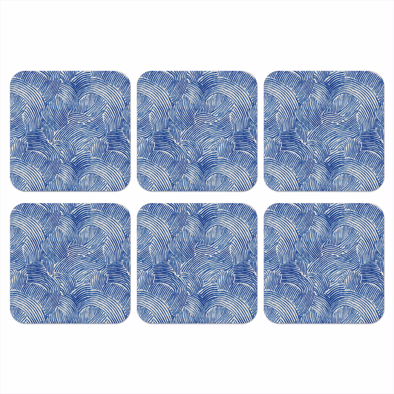 Modern - Abstract - Blauw onderzetter kurk middel 366 -3d