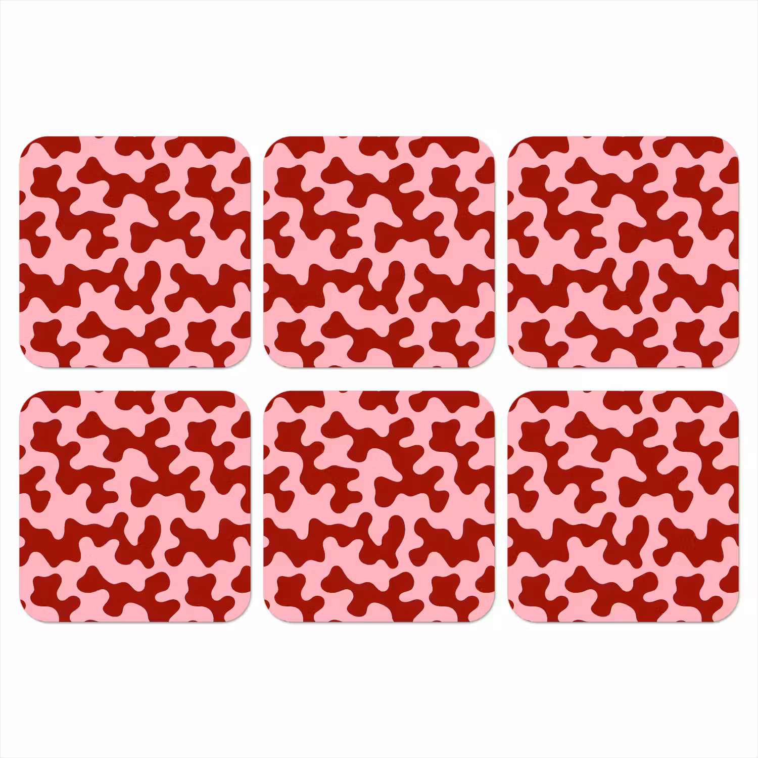 Modern - Abstract - Rood onderzetter kurk middel 366 -3d