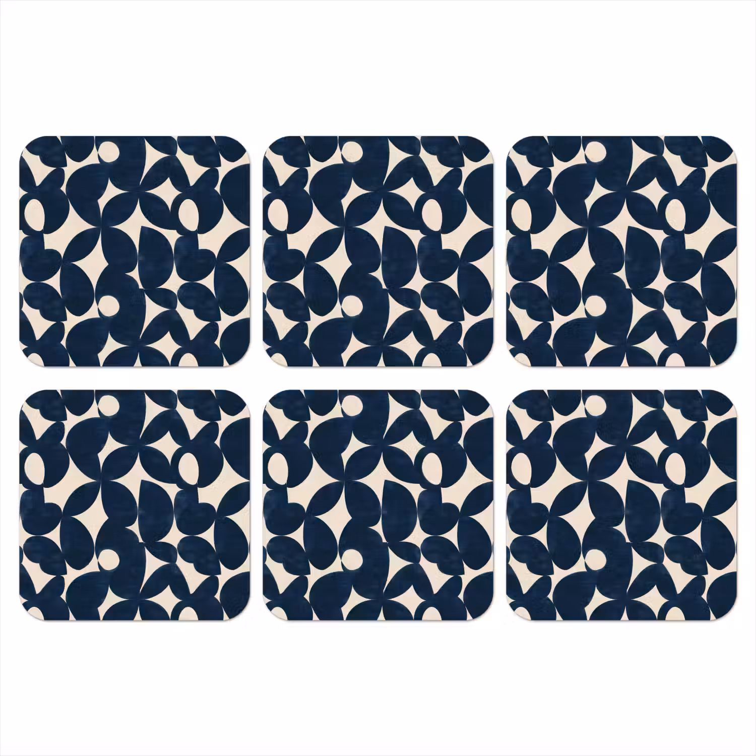 Modern - Geometrisch - Blauw onderzetter kurk middel 366 -3d