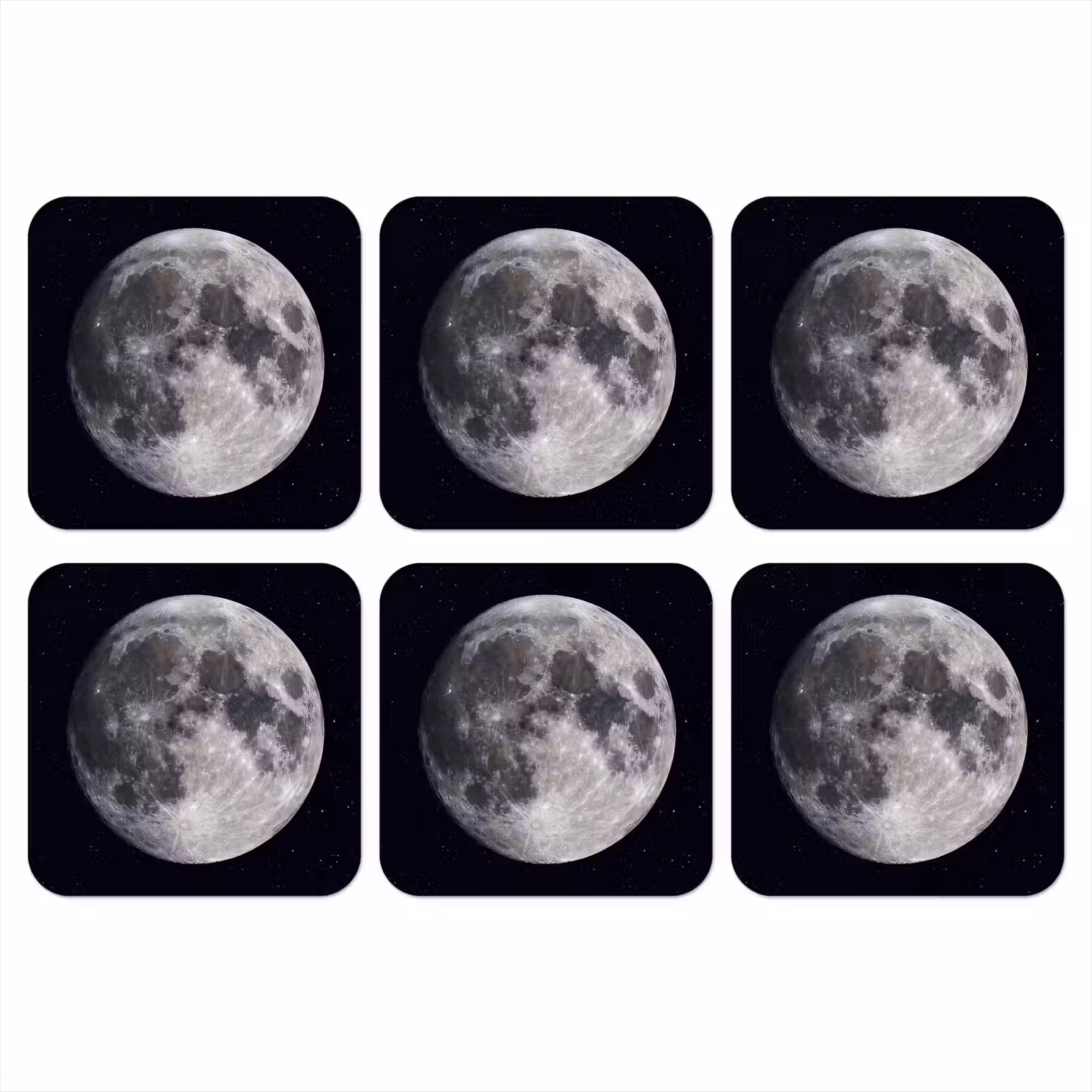 Coaster - Moon - Stars - Space - Maan - Sterren - Ruimte onderzetter kurk middel
