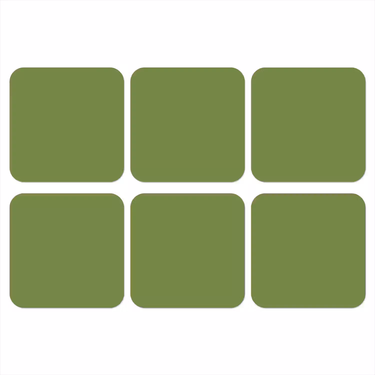 Moss - Green - Groen onderzetter kurk middel 366 -3d