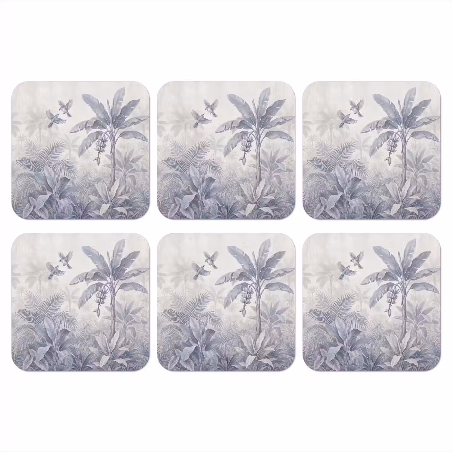 Natuur - Vogel - Jungle - Illustratie - Blauw onderzetter kurk middel -3d