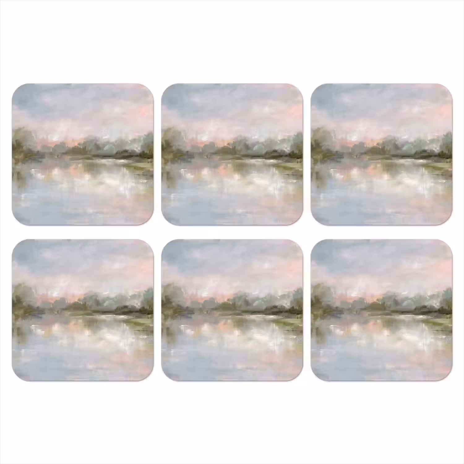 Natuur - Landschap - Abstract - Water - Groen onderzetter kurk middel -3d