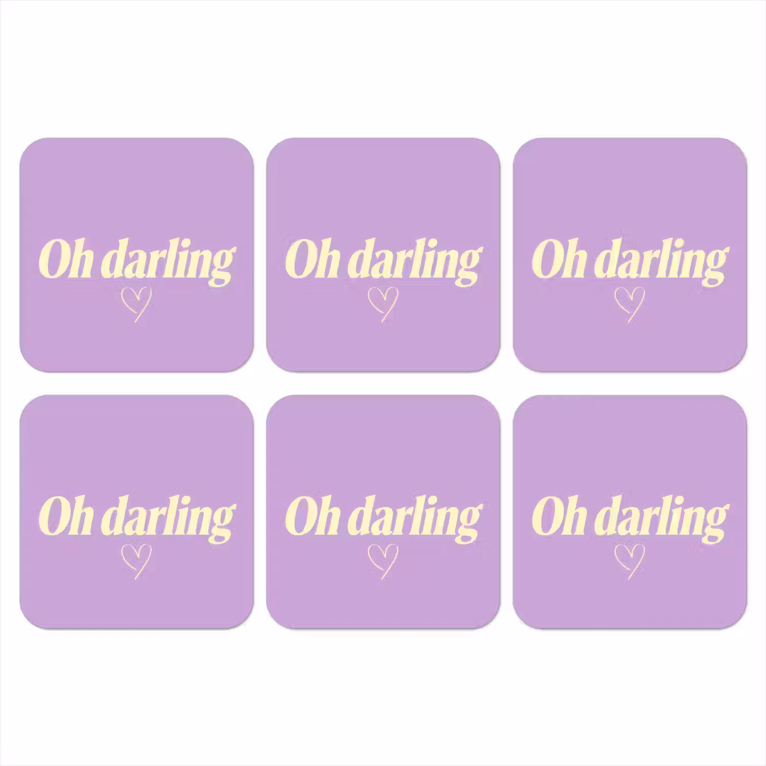 Oh darling - Hart - Paars onderzetter kurk middel -3d