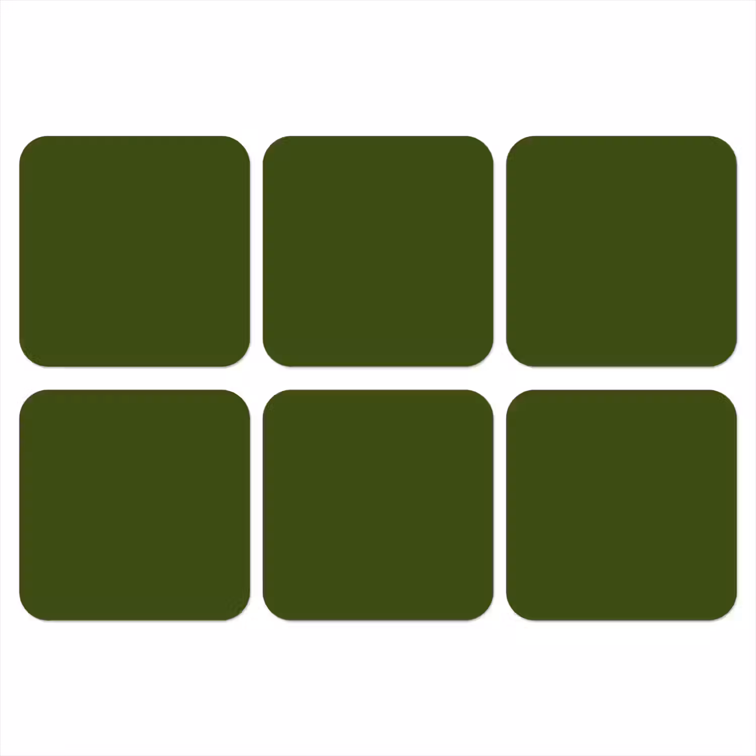 Olive - Drab - Groen onderzetter kurk middel 366 -3d