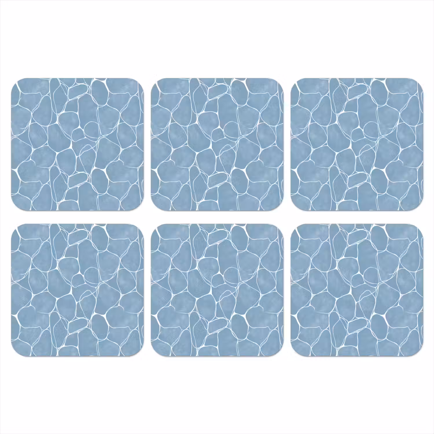 Organisch - Patroon - Blauw onderzetter kurk middel 366 -3d