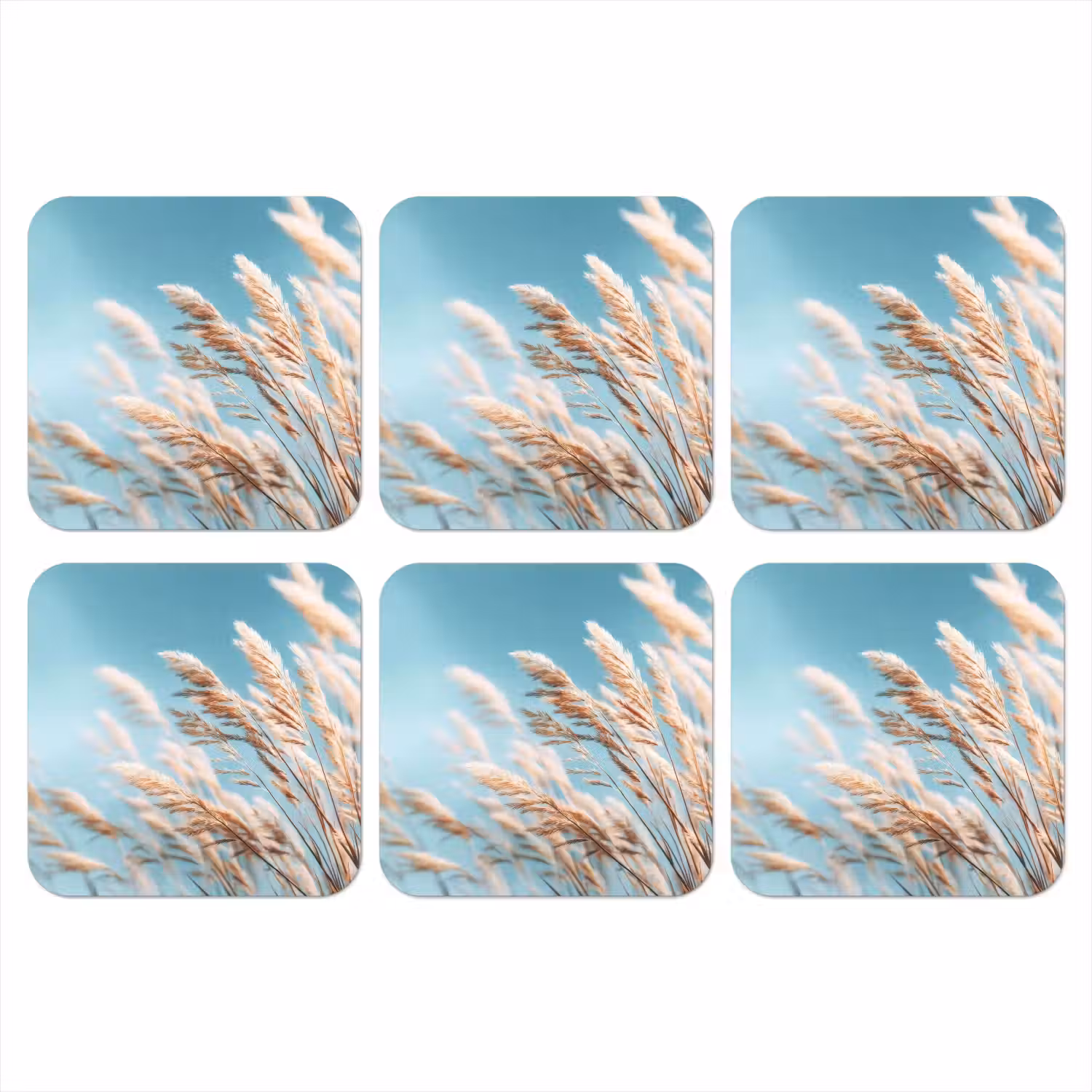 Siergras - Wind - Lichtbruin onderzetter kurk middel -3d