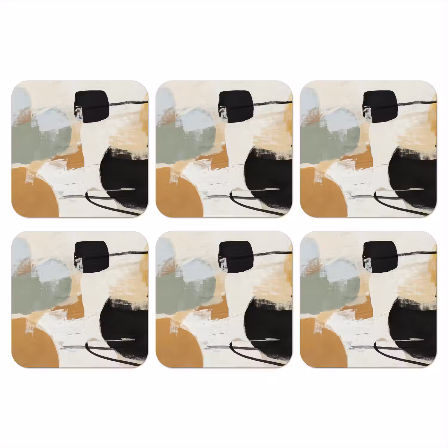 Paint - Abstract - Kleuren onderzetter kurk middel -3d
