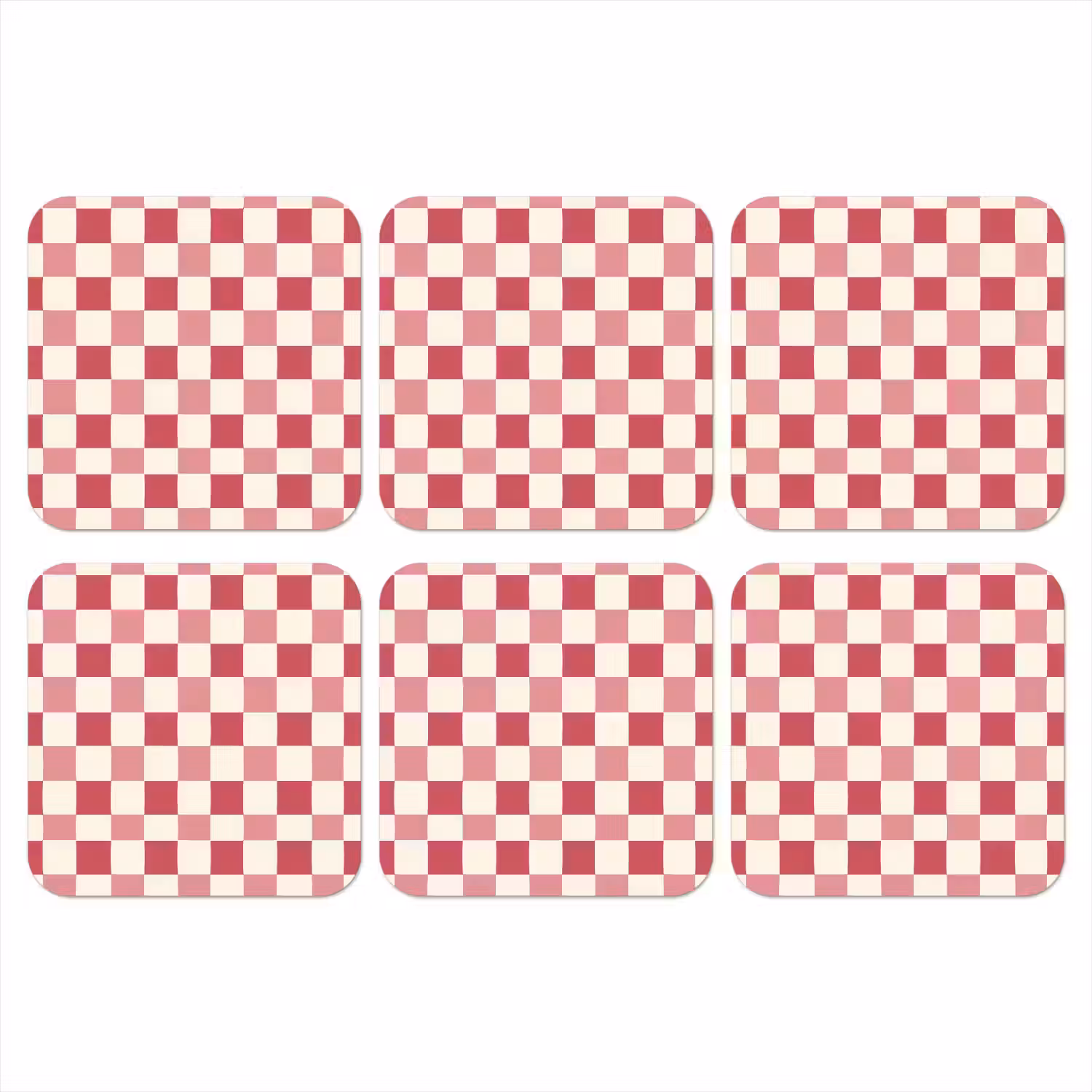 Patroon - Schaak - Roze onderzetter kurk middel 366 -3d