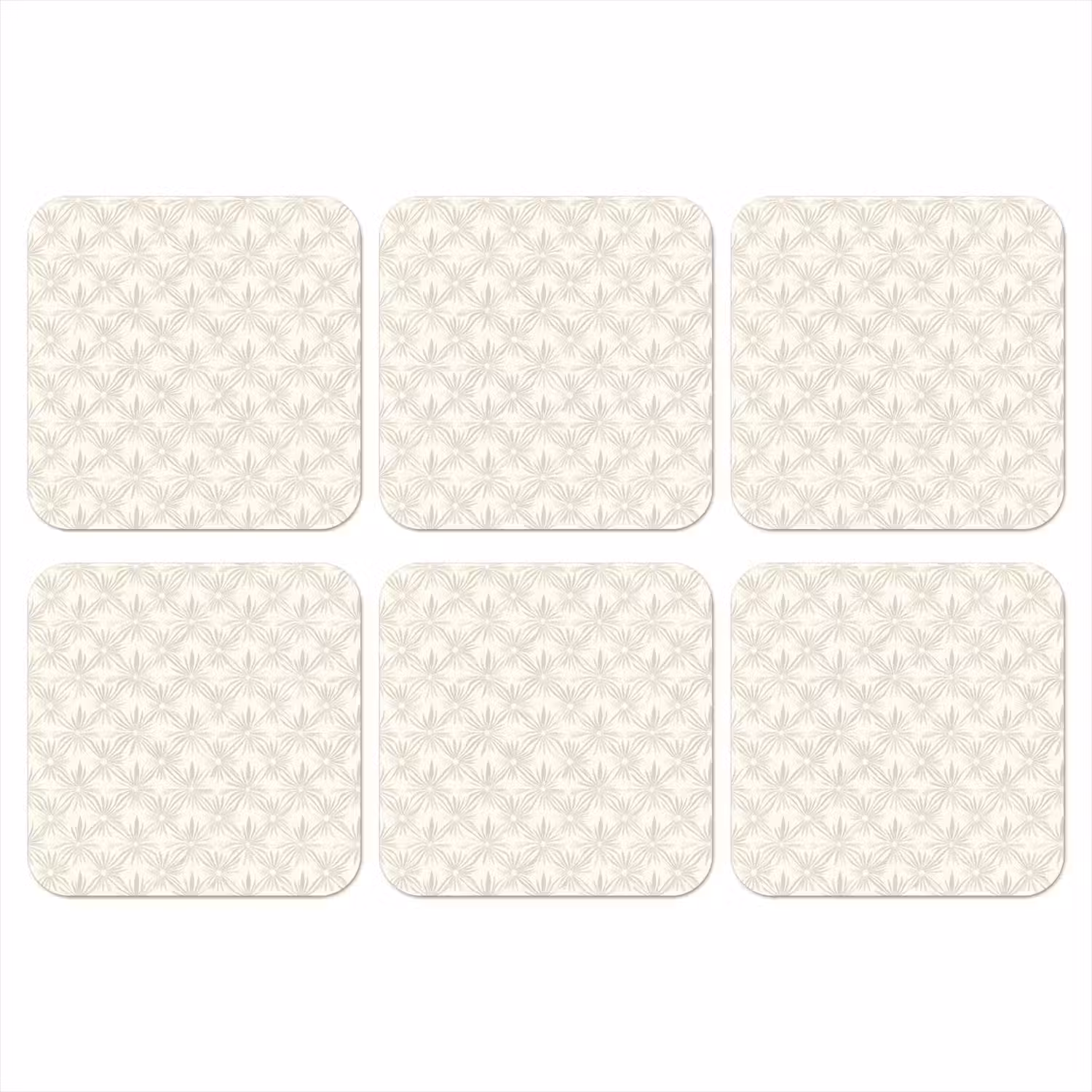 Patroon - Bloemen - Beige onderzetter kurk middel 366 -3d