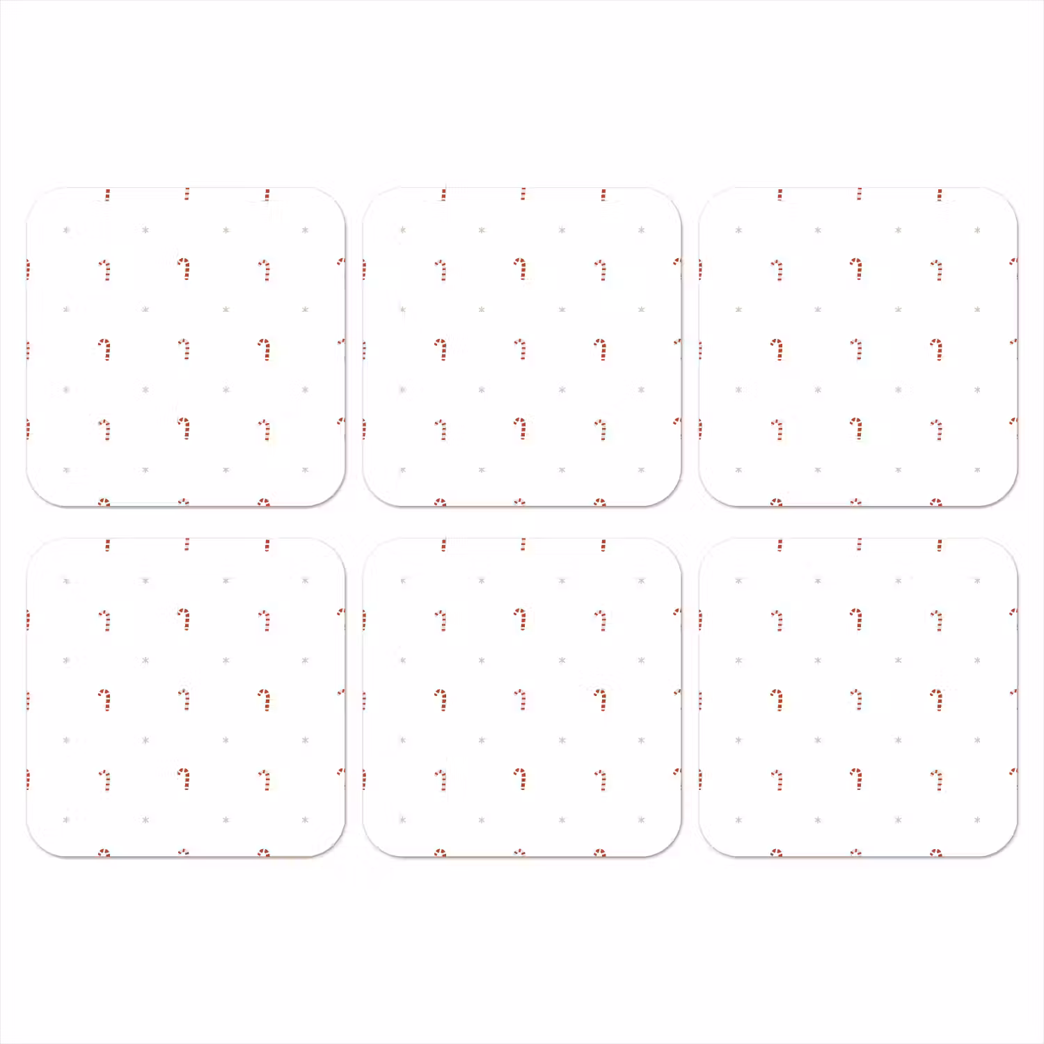 Patroon - Sterren - Zuurstok - Wit onderzetter kurk middel 366 -3d