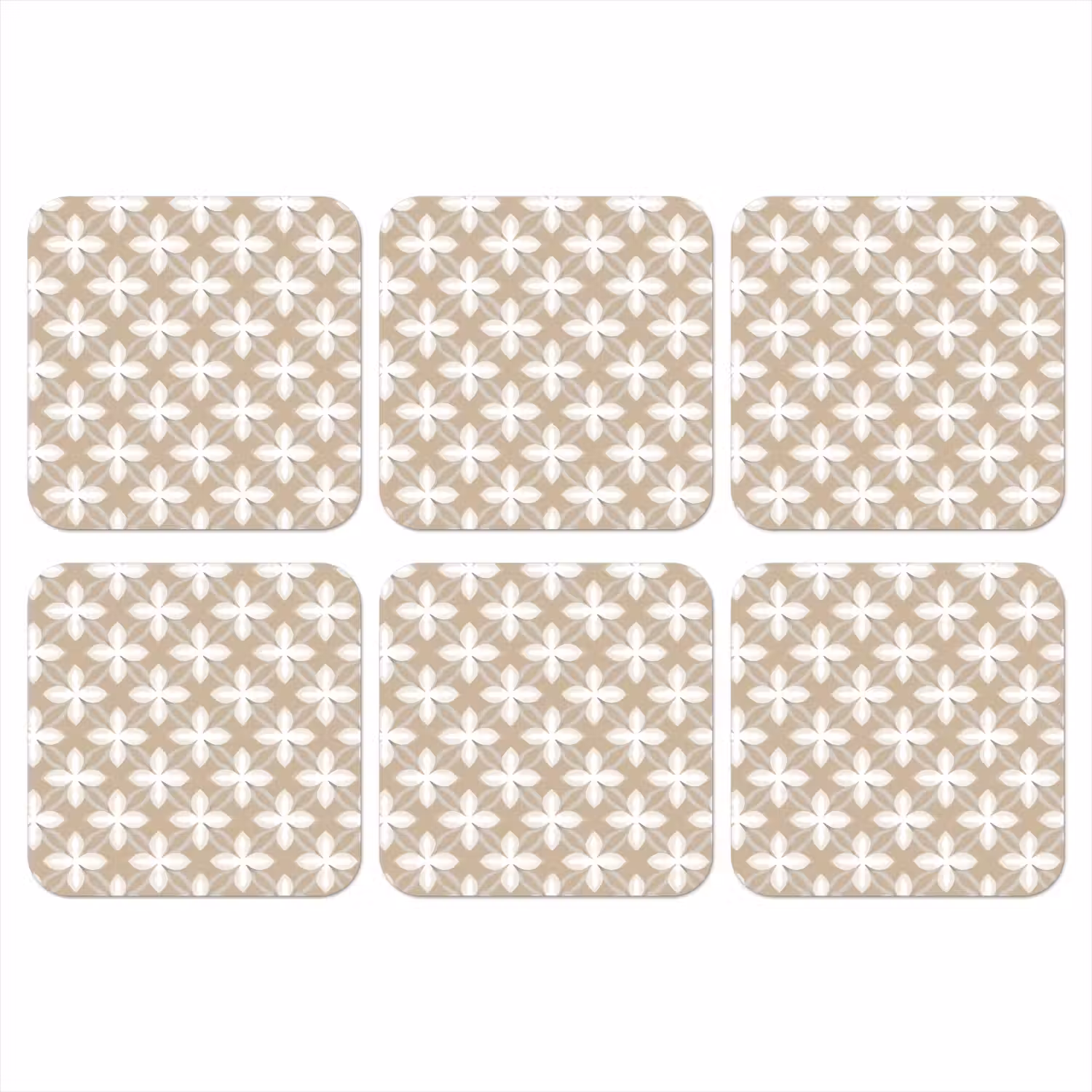 Patroon - Symmetrisch - Beige onderzetter kurk middel 366 -3d