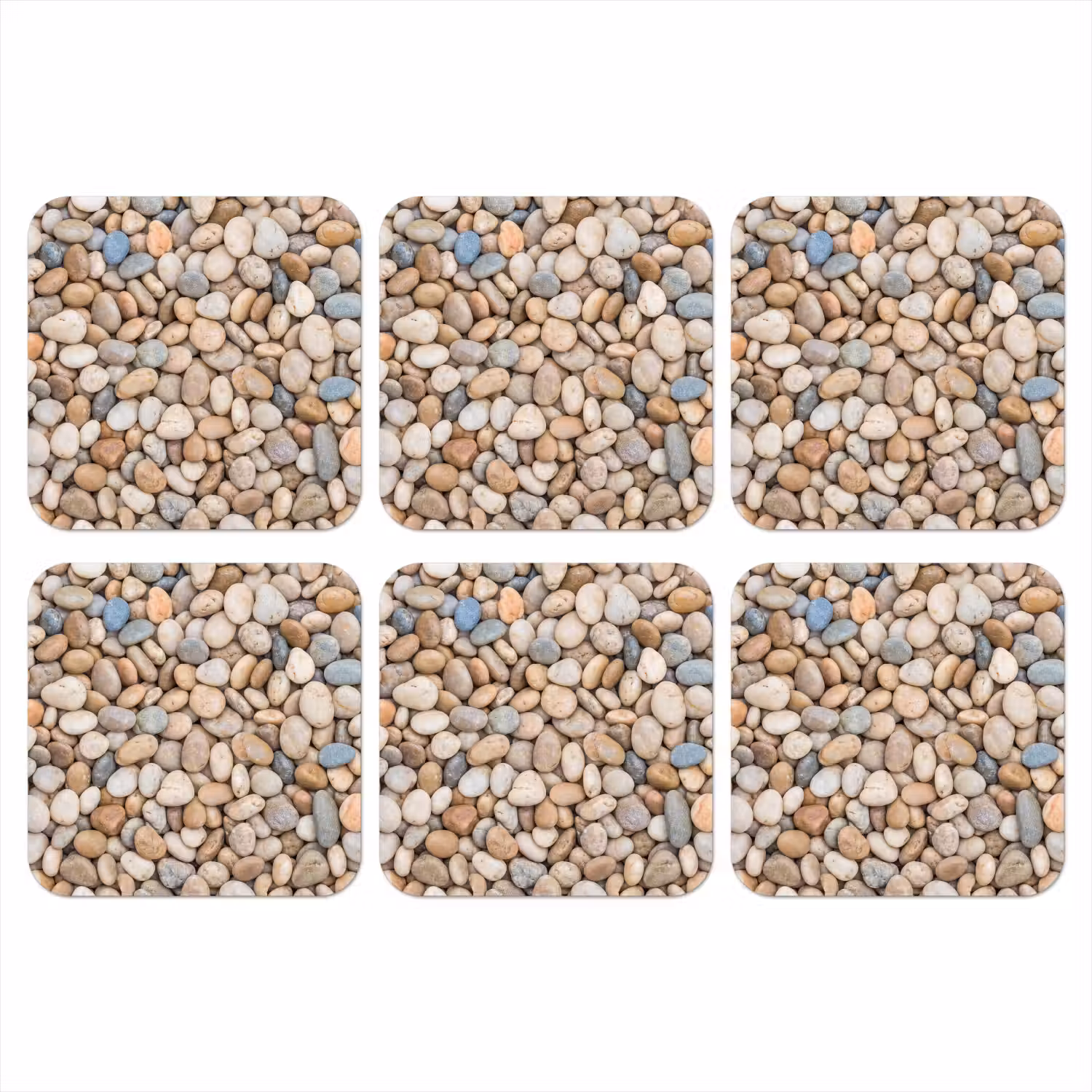 Kiezelstenen - Natuur - Textuur - Beige - Grijs onderzetter kurk middel -3d