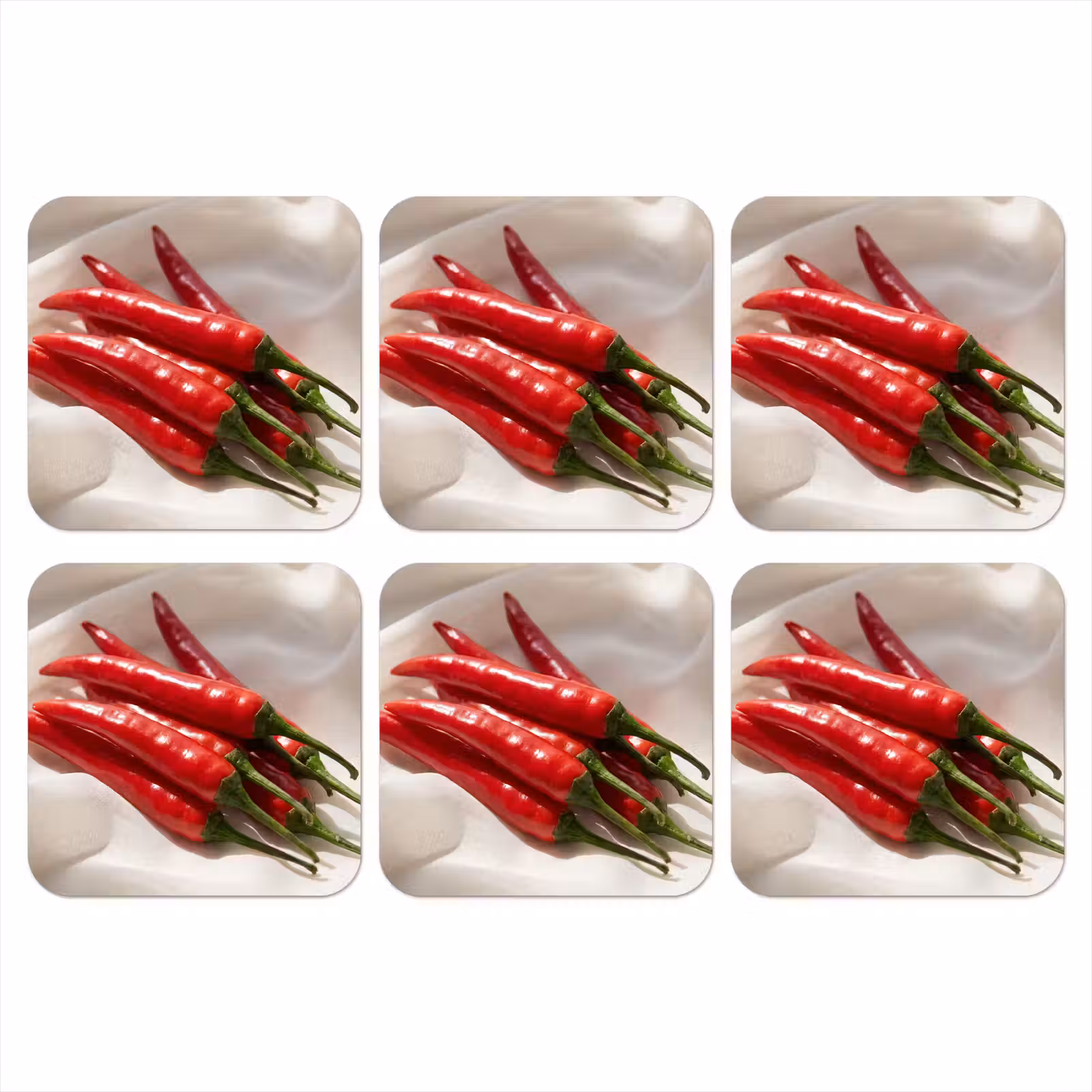 Coaster - Pepper - Red - Food - Peper - Rood - Eten onderzetter kurk middel