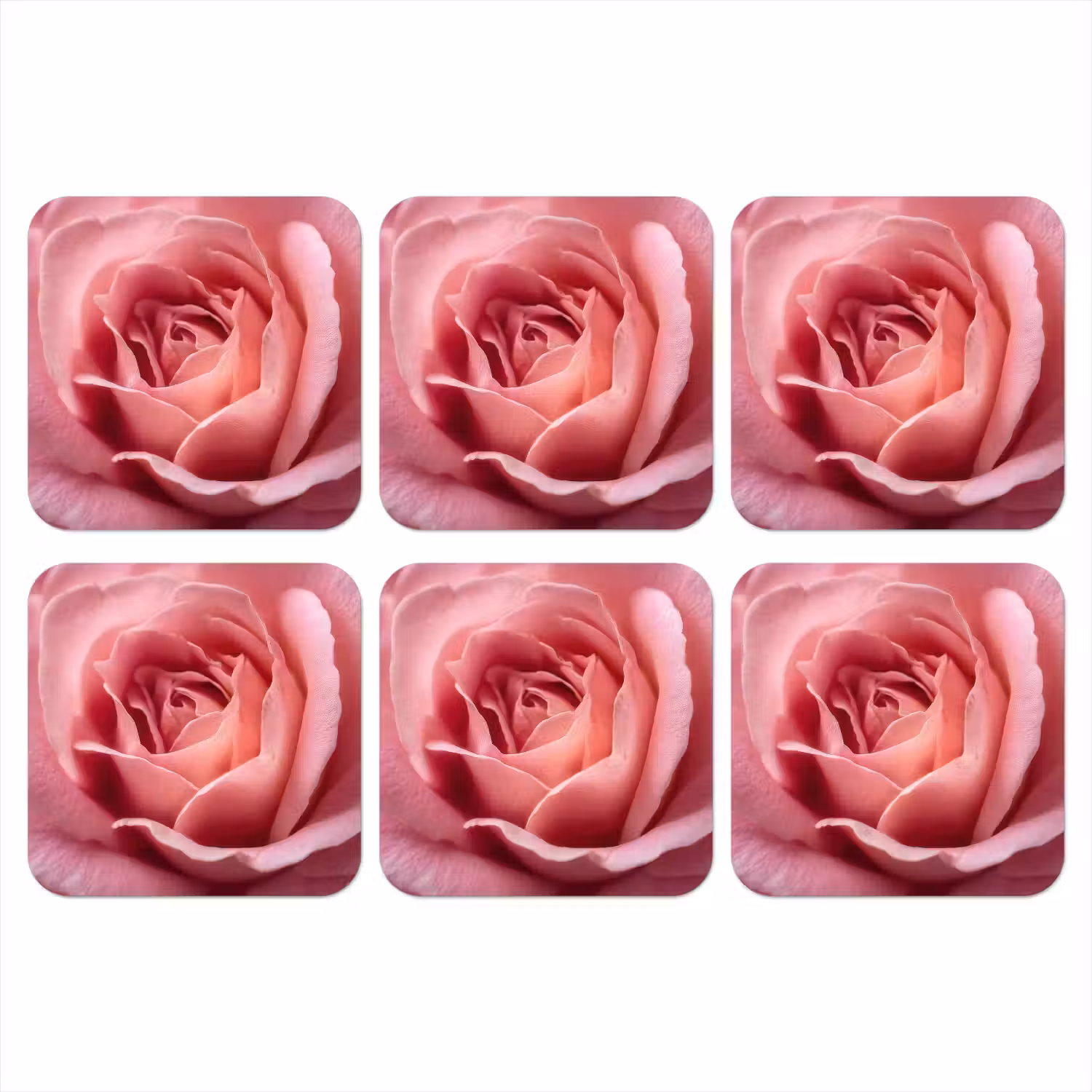 Roze - Roos - Romantisch onderzetter kurk middel -3d