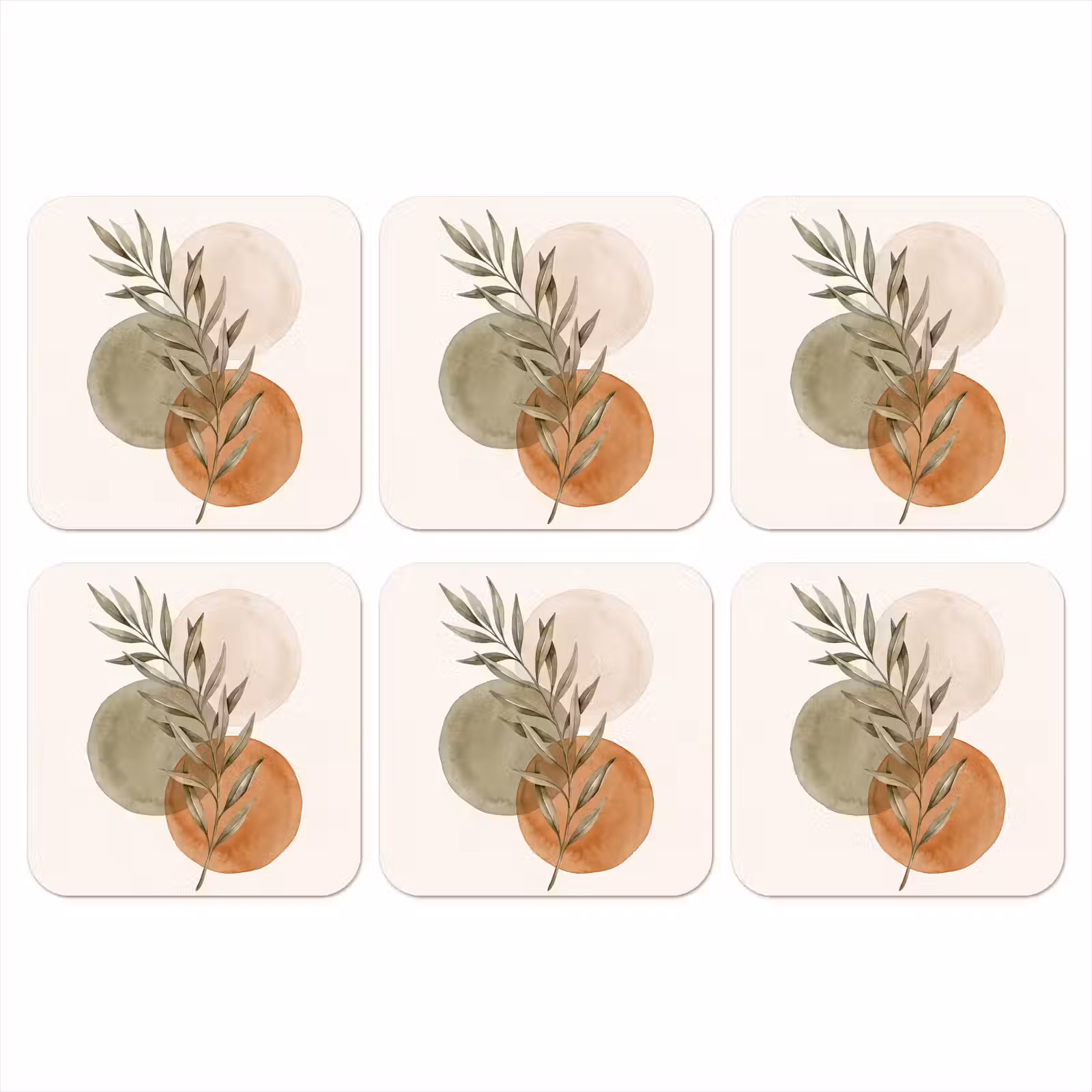 Coaster - Plant - Circles - Abstract - Plant - Cirkels - Abstract onderzetter kurk middel