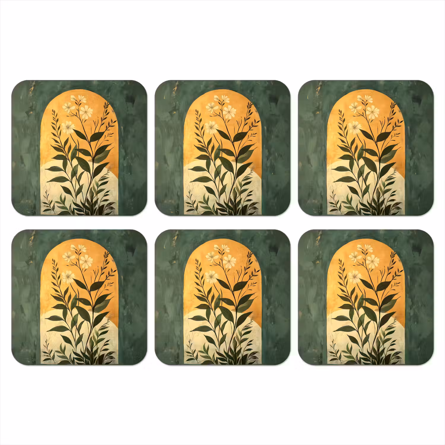 Plant - Bloemen - Wit onderzetter kurk middel -3d
