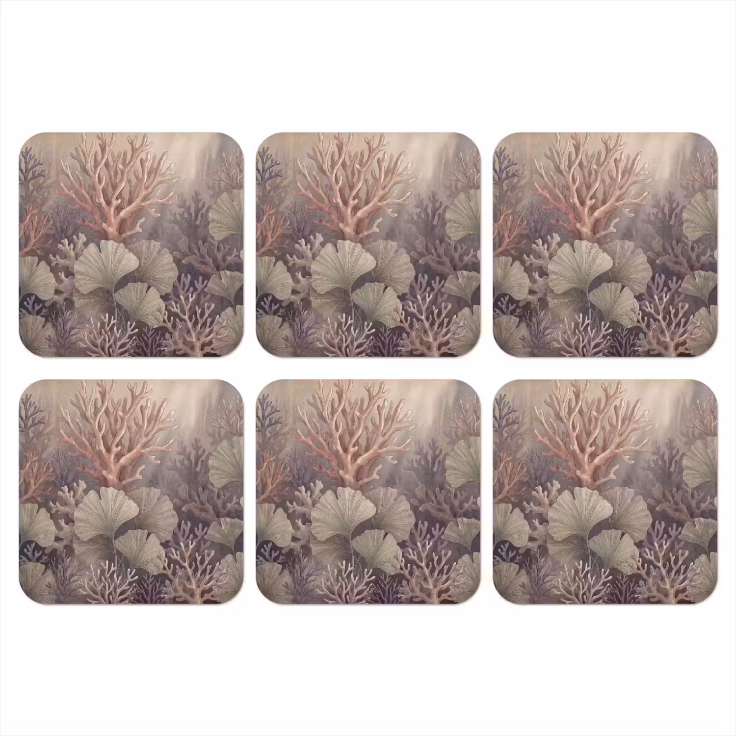 Plant - Bladeren - Zee - Illustratie - Groen onderzetter kurk middel -3d