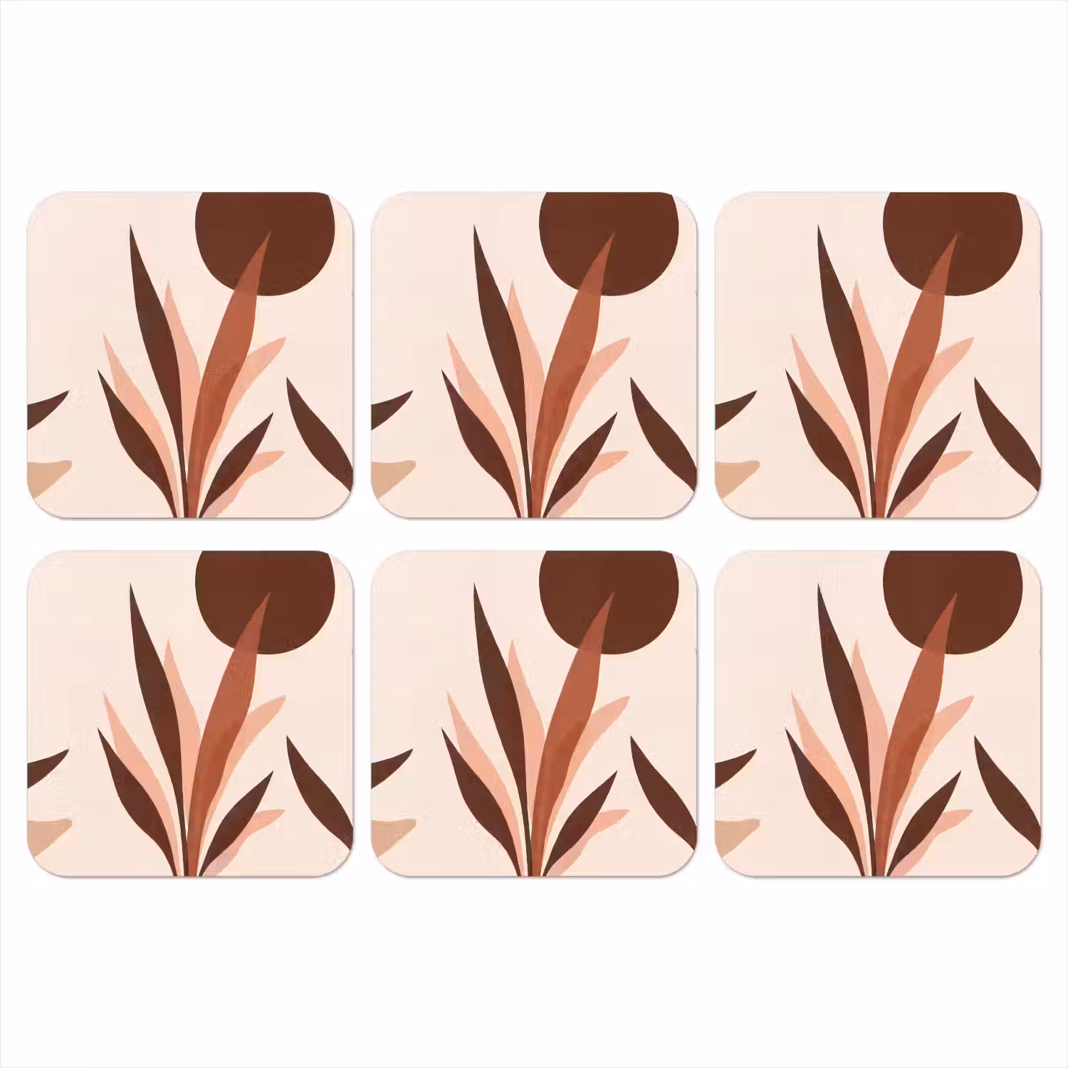 Planten - Abstract - Natuur - Bruin onderzetter kurk middel -3d