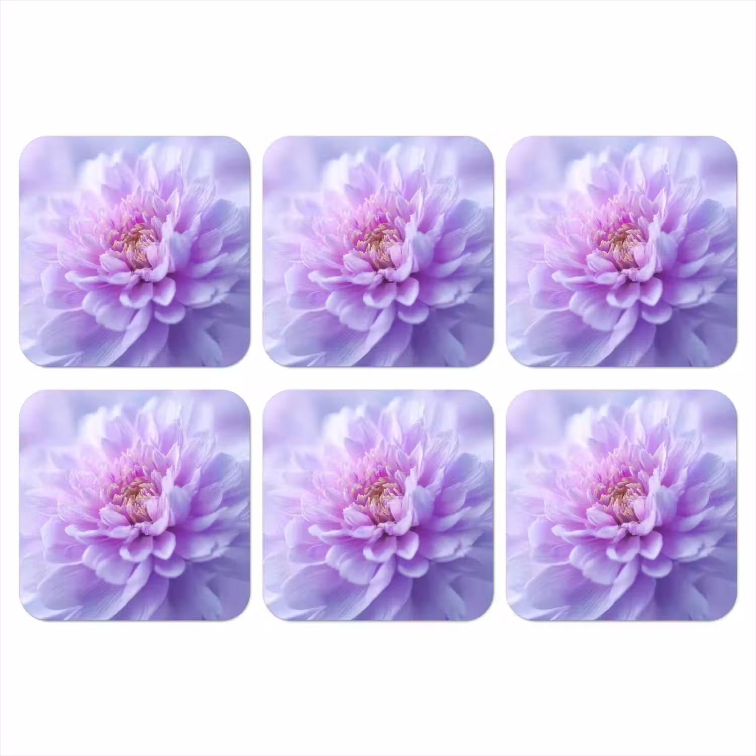Paars - Dahlia - Dromerig onderzetter kurk middel -3d