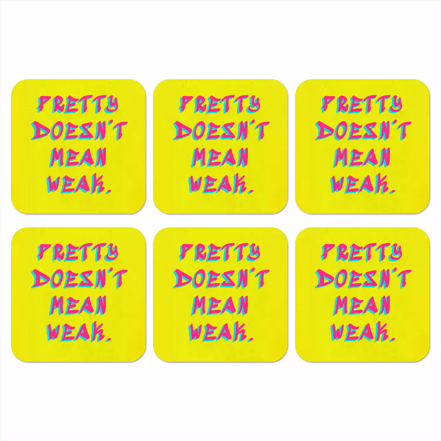 Quote - Minimalistisch - Kleurrijk onderzetter kurk middel -3d