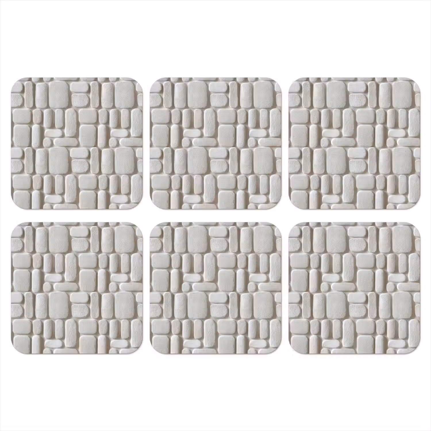 Reliëf - Structuur - Wit onderzetter kurk middel 366 -3d