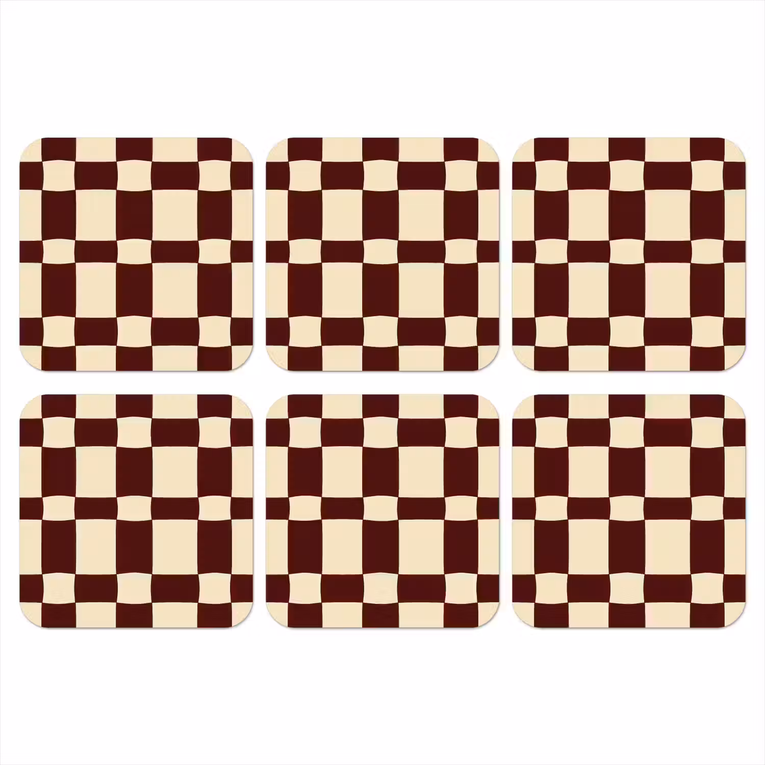 Retro - Patroon - Bruin onderzetter kurk middel 366 -3d