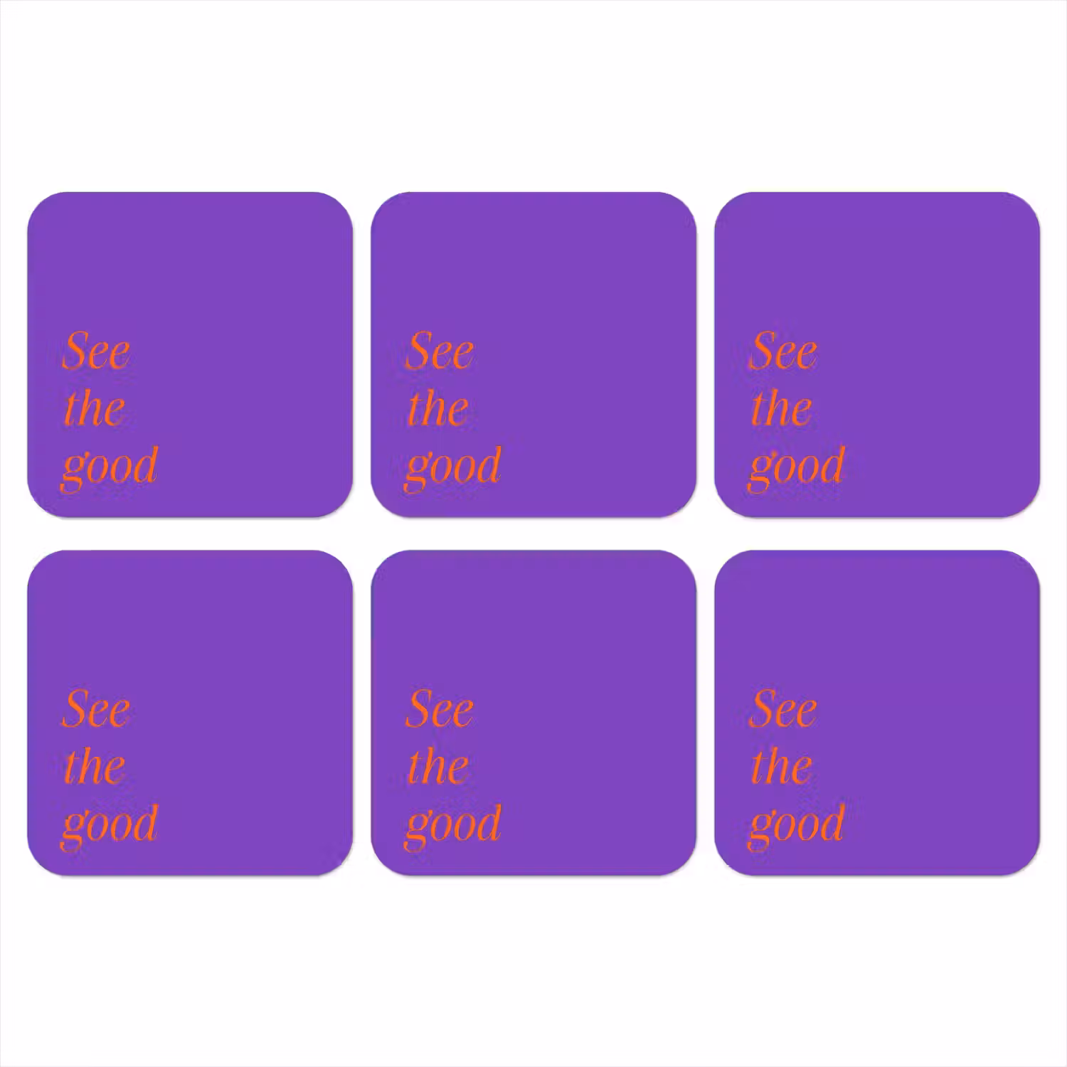 See the good - Oranje - Paars onderzetter kurk middel -3d