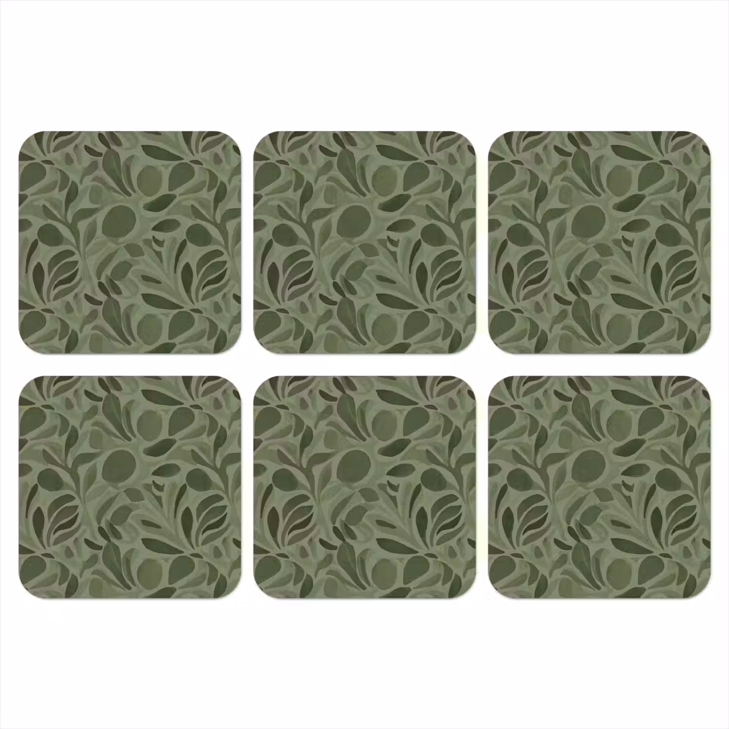 Sereen - Bladeren - Groen onderzetter kurk middel 366 -3d