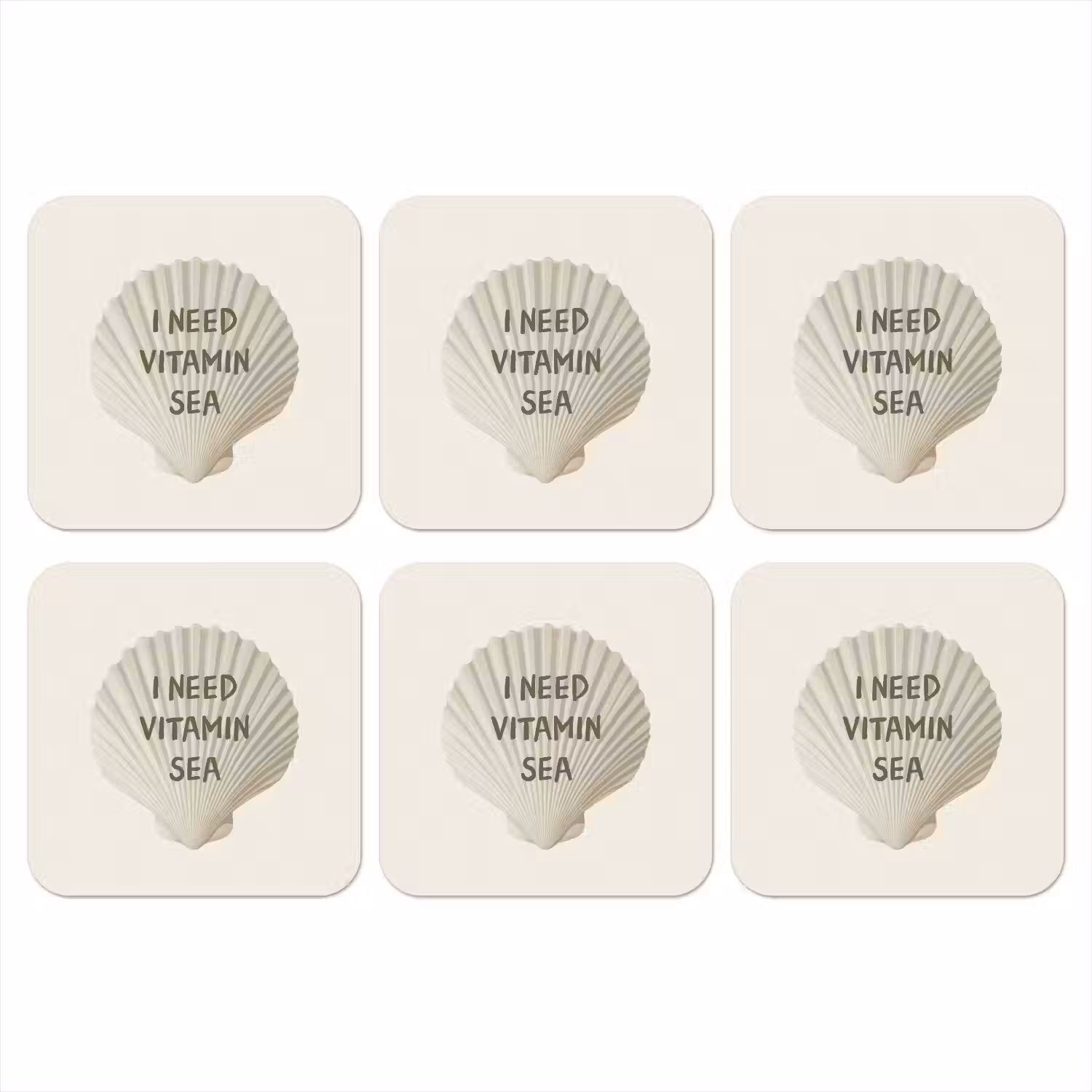 Schelp - Quote - Groen onderzetter kurk middel -3d