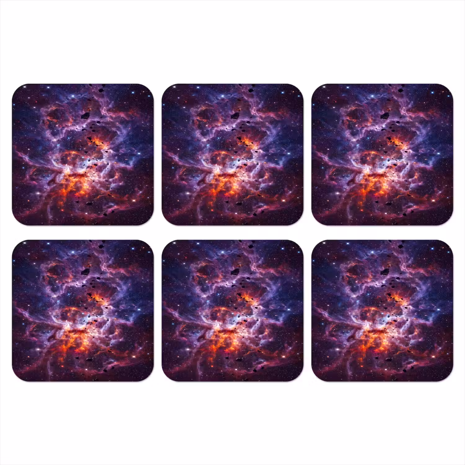 Space - Stars - Abstract - Colorful onderzetter kurk middel -3d