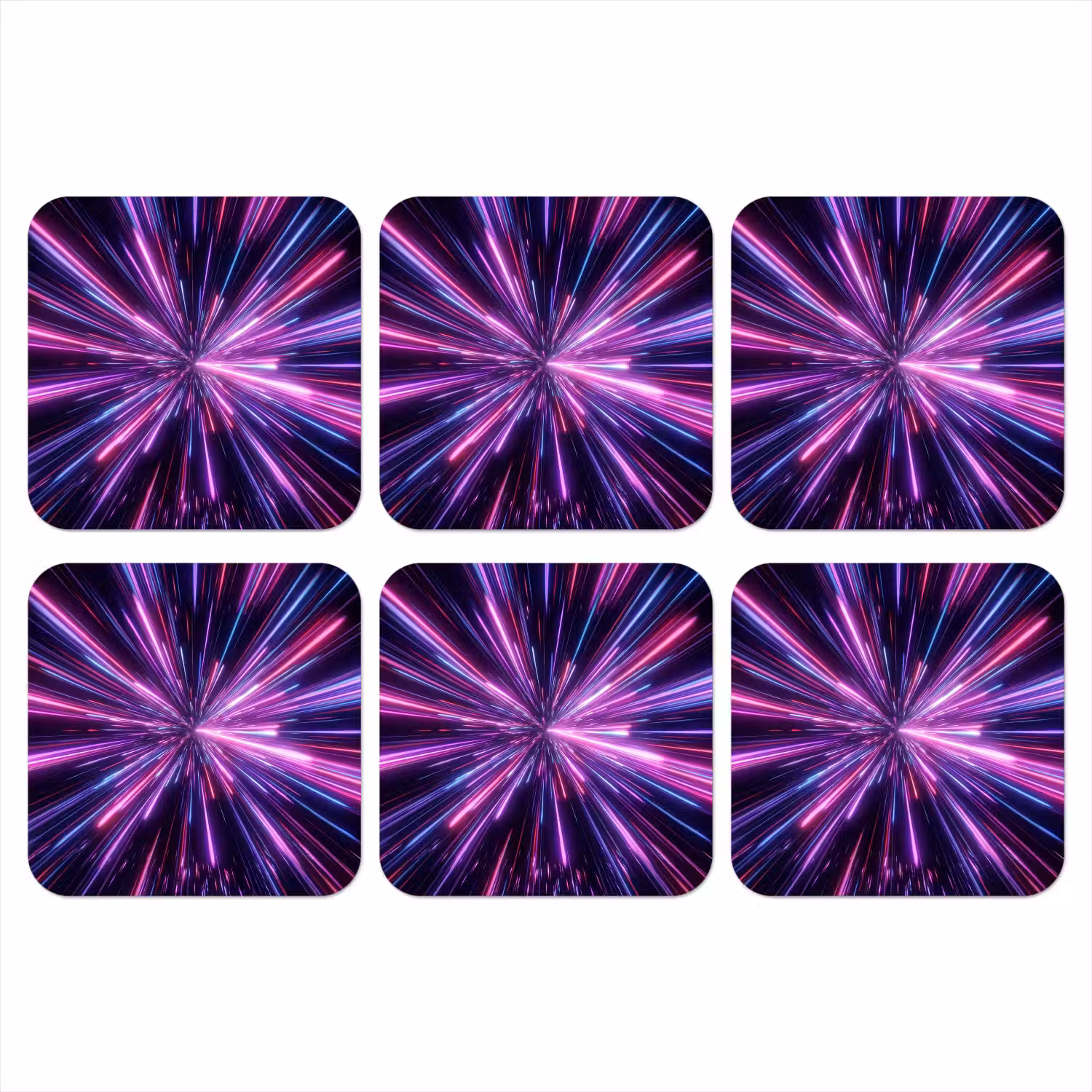 Lichtsnelheid - Ruimte - Roze - Paars onderzetter kurk middel -3d