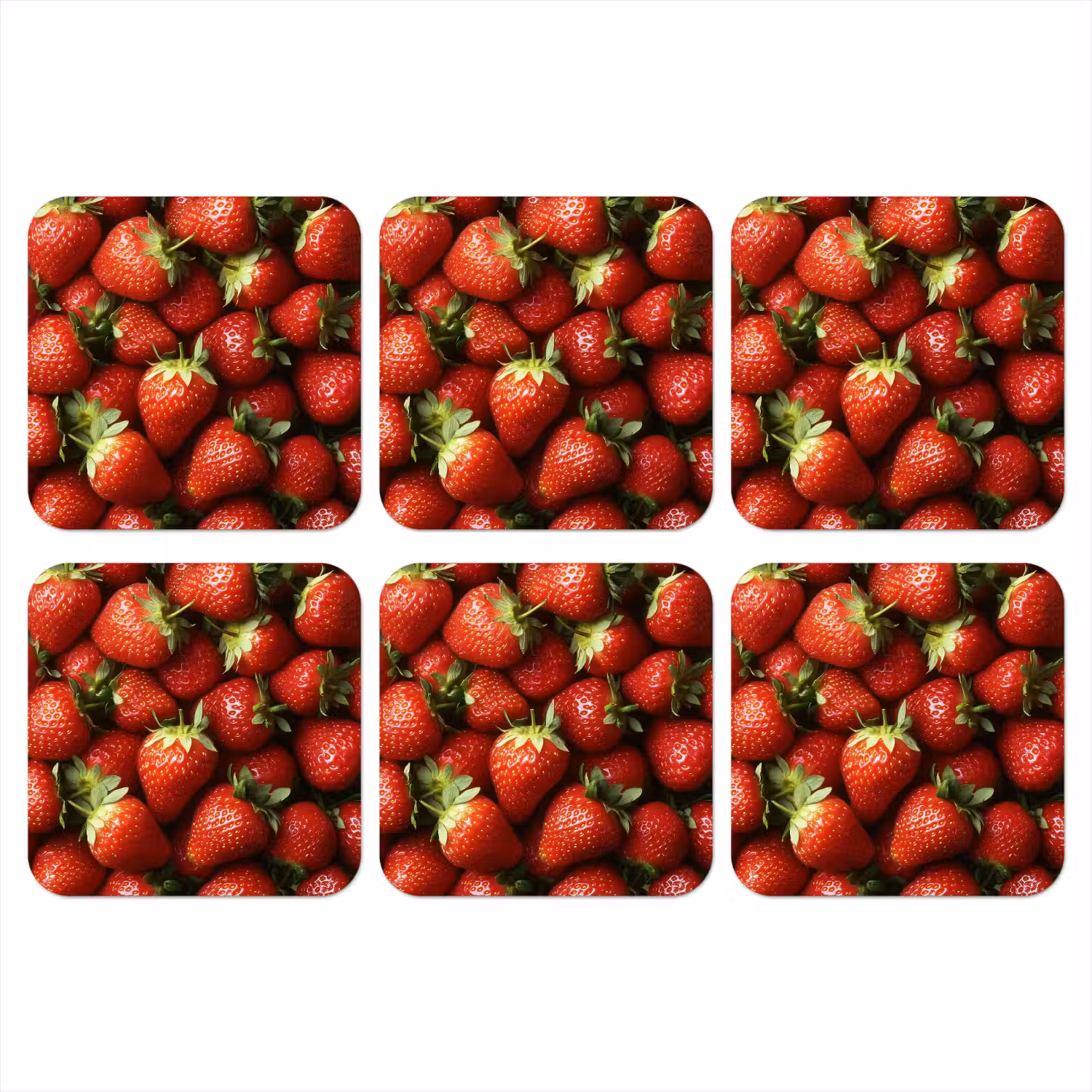 Aardbei - Fruit - Rood onderzetter kurk middel -3d