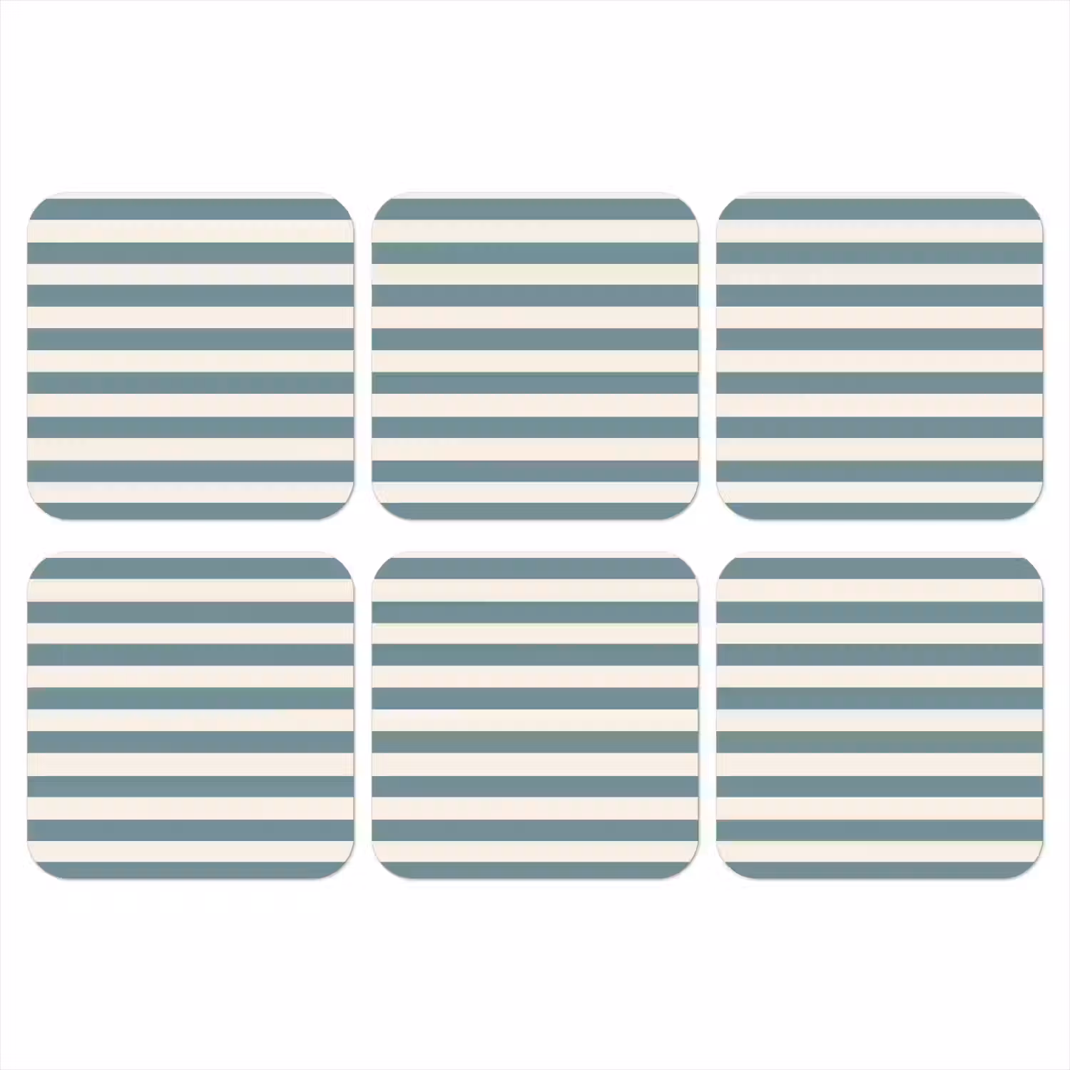 Strepen - Modern - Blauw onderzetter kurk middel 366 -3d