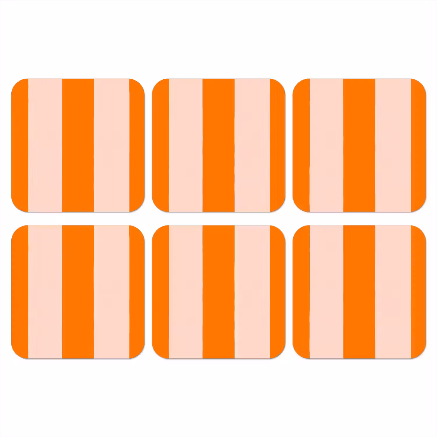Strepen - Modern - Oranje onderzetter kurk middel 366 -3d