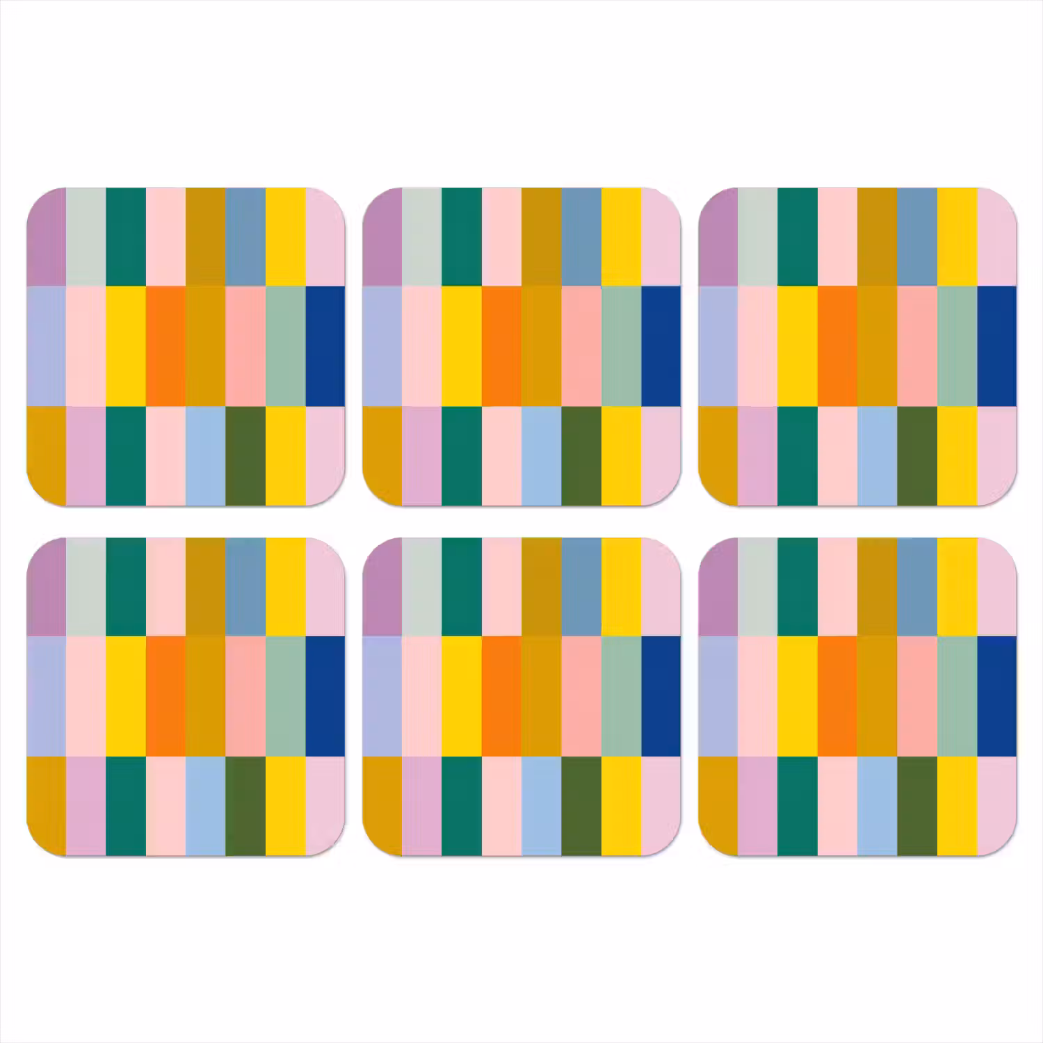 Stroken - Blauw - Patroon - Abstract onderzetter kurk middel -3d