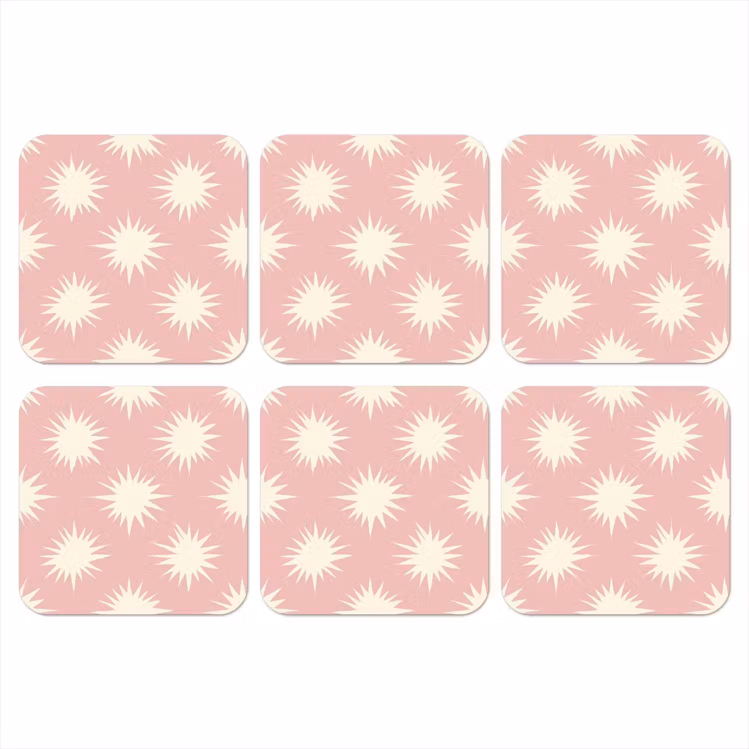 Zonnen - Patroon - Roze onderzetter kurk middel 366 -3d
