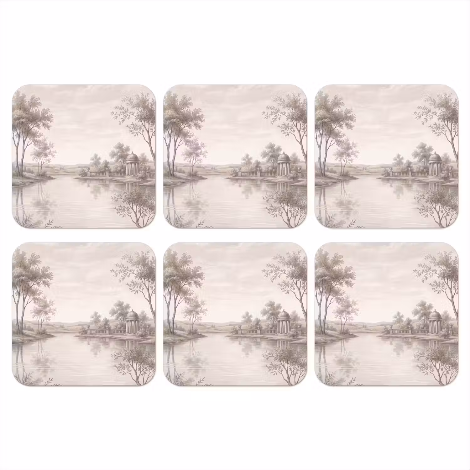 Terras - Water - Natuur - Landschap onderzetter kurk middel -3d