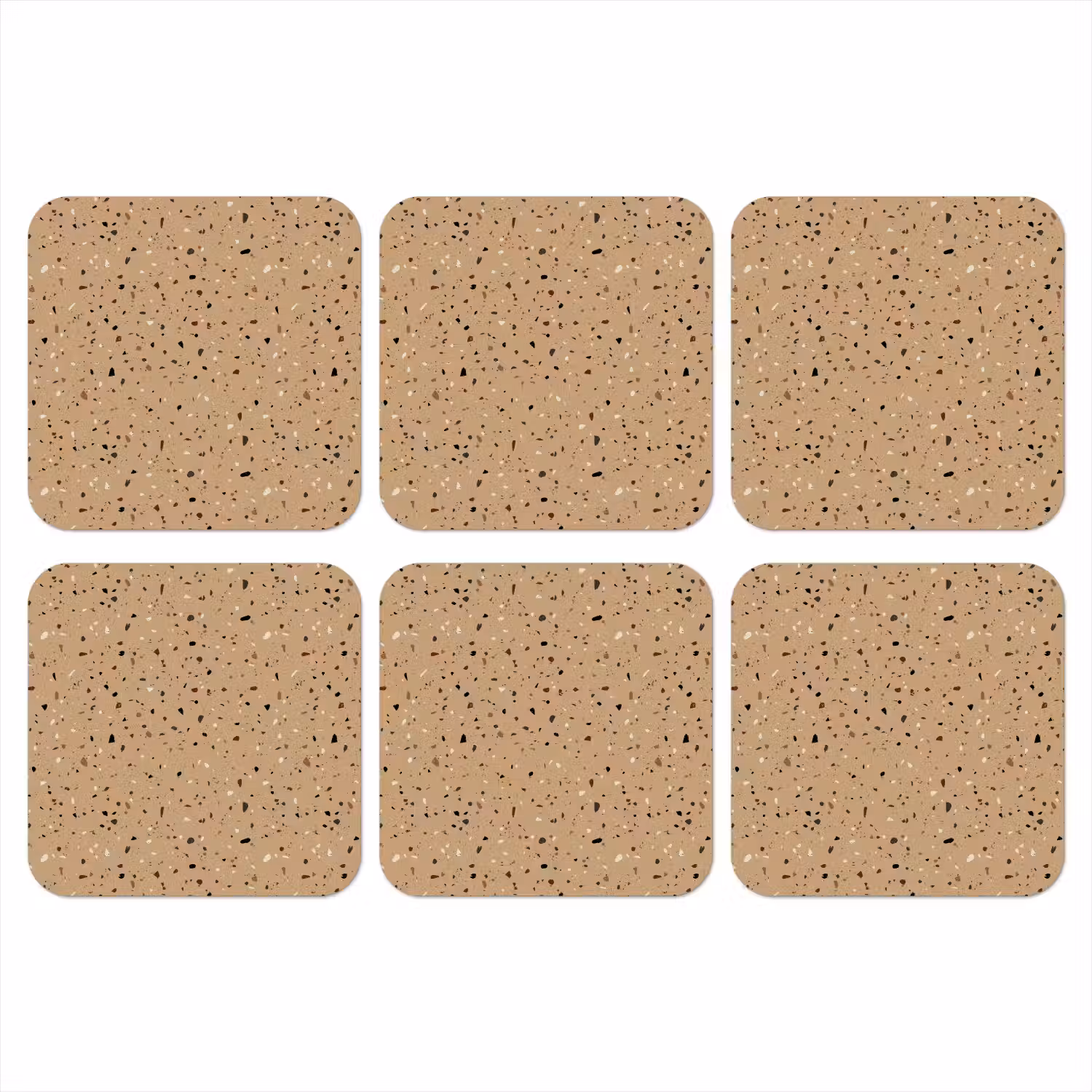 Terrazzo - Patroon - Beige onderzetter kurk middel 366 -3d