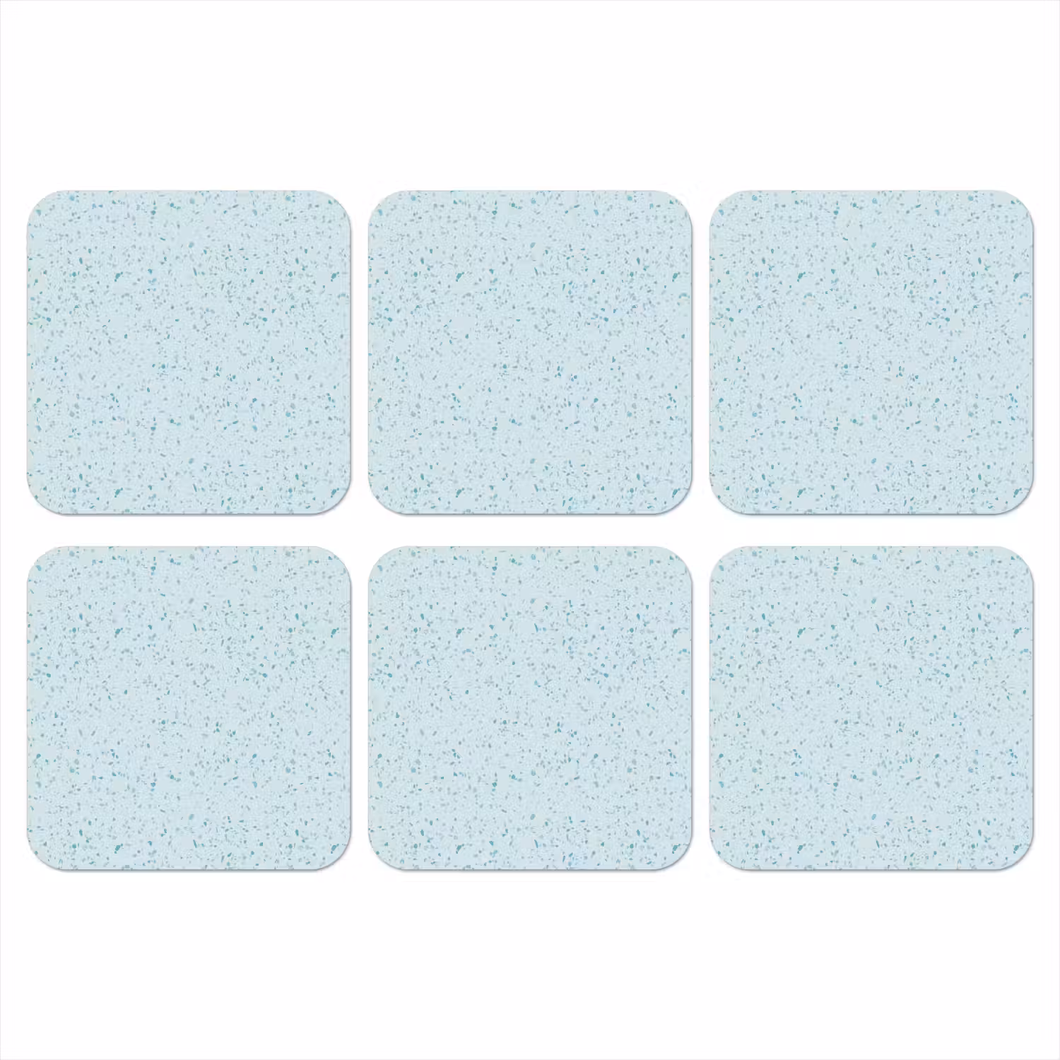 Terrazzo - Patroon - Kleurrijk - Baby Blauw onderzetter kurk middel 366 -3d