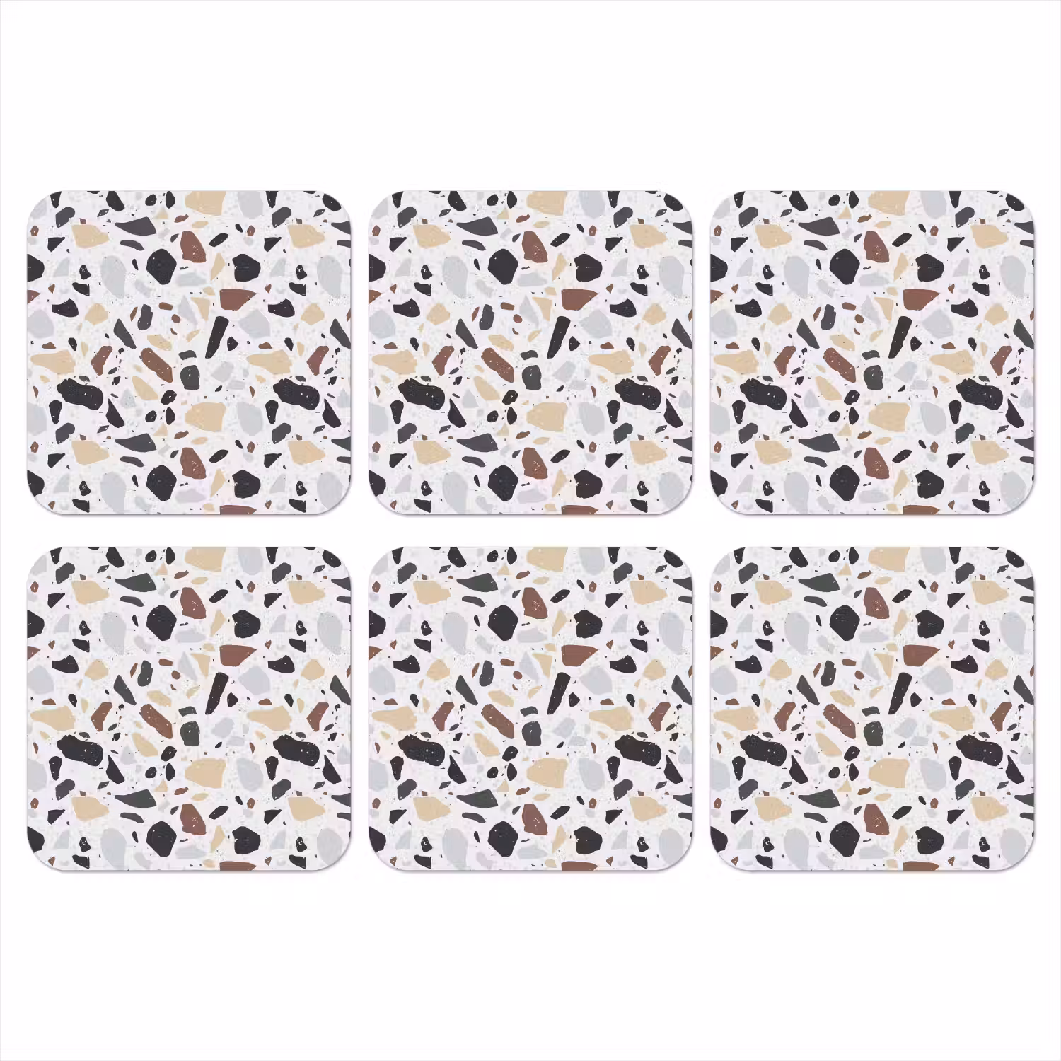 Terrazzo - Patroon - Kleurrijk - Klei onderzetter kurk middel 366 -3d